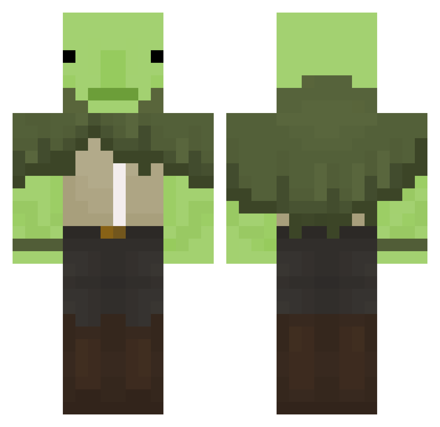 Skyrimian Minecraft skin, front and back view