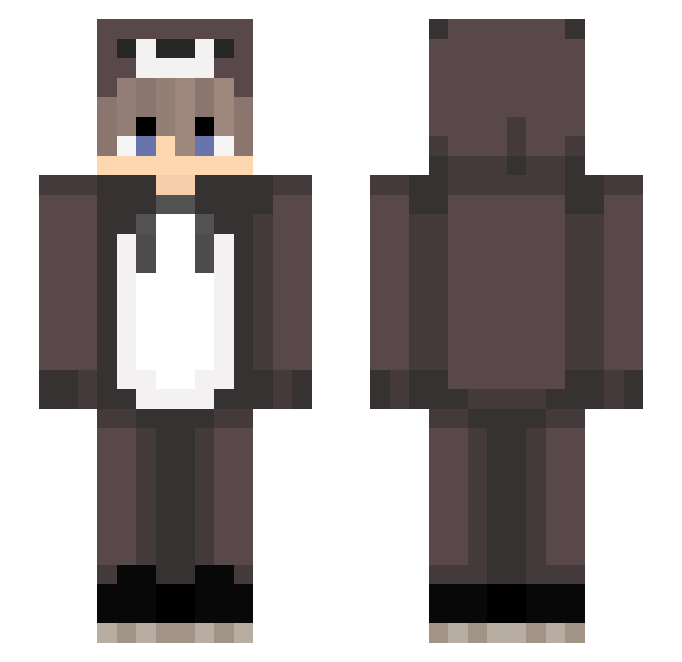 Vexp Minecraft skin, front and back view