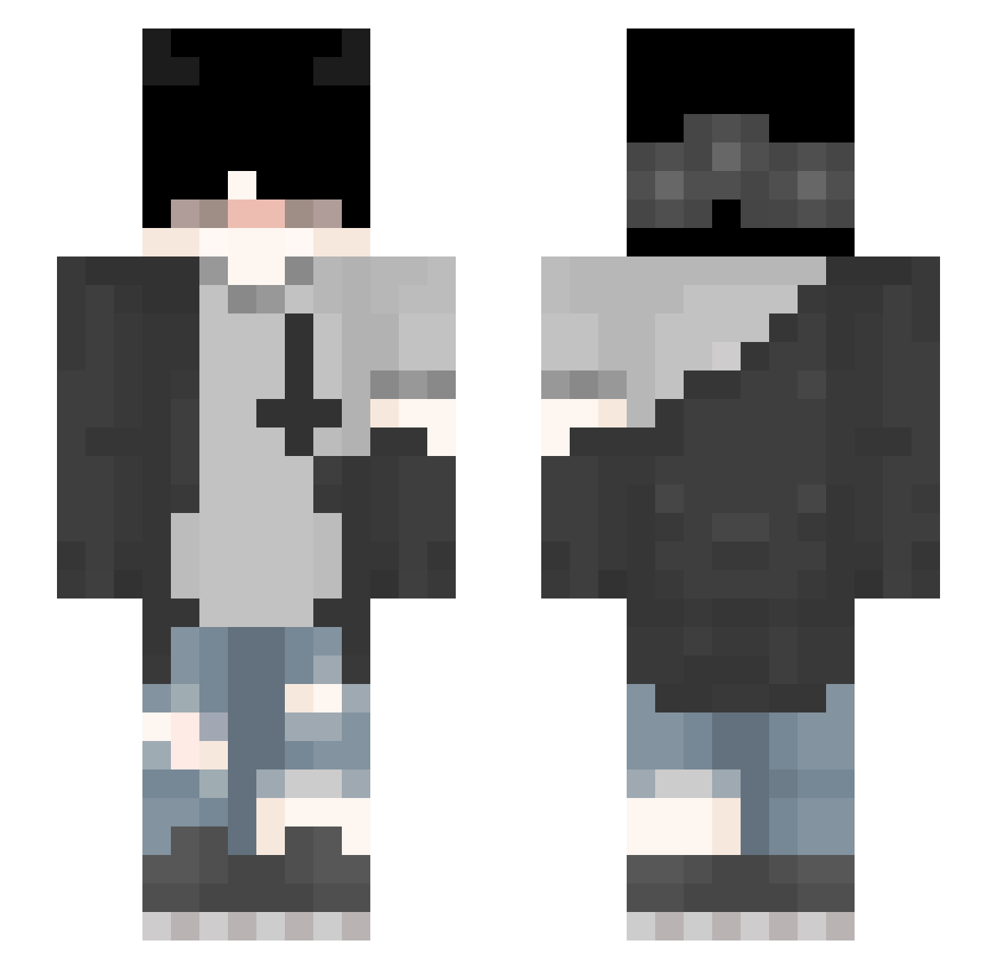 Bastix2021 Minecraft skin, front and back view