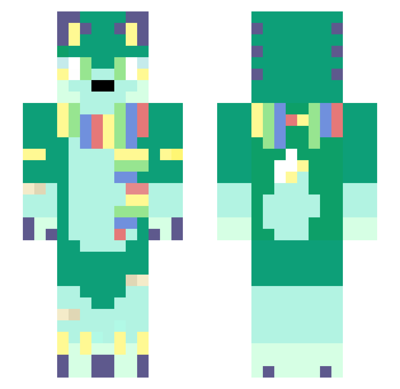 wabblers Minecraft skin, front and back view