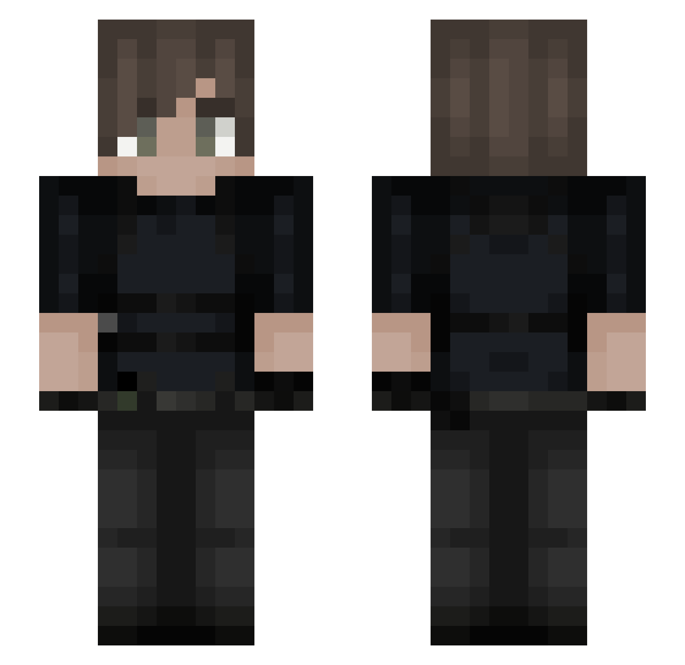 VALIMX2 Minecraft skin, front and back view