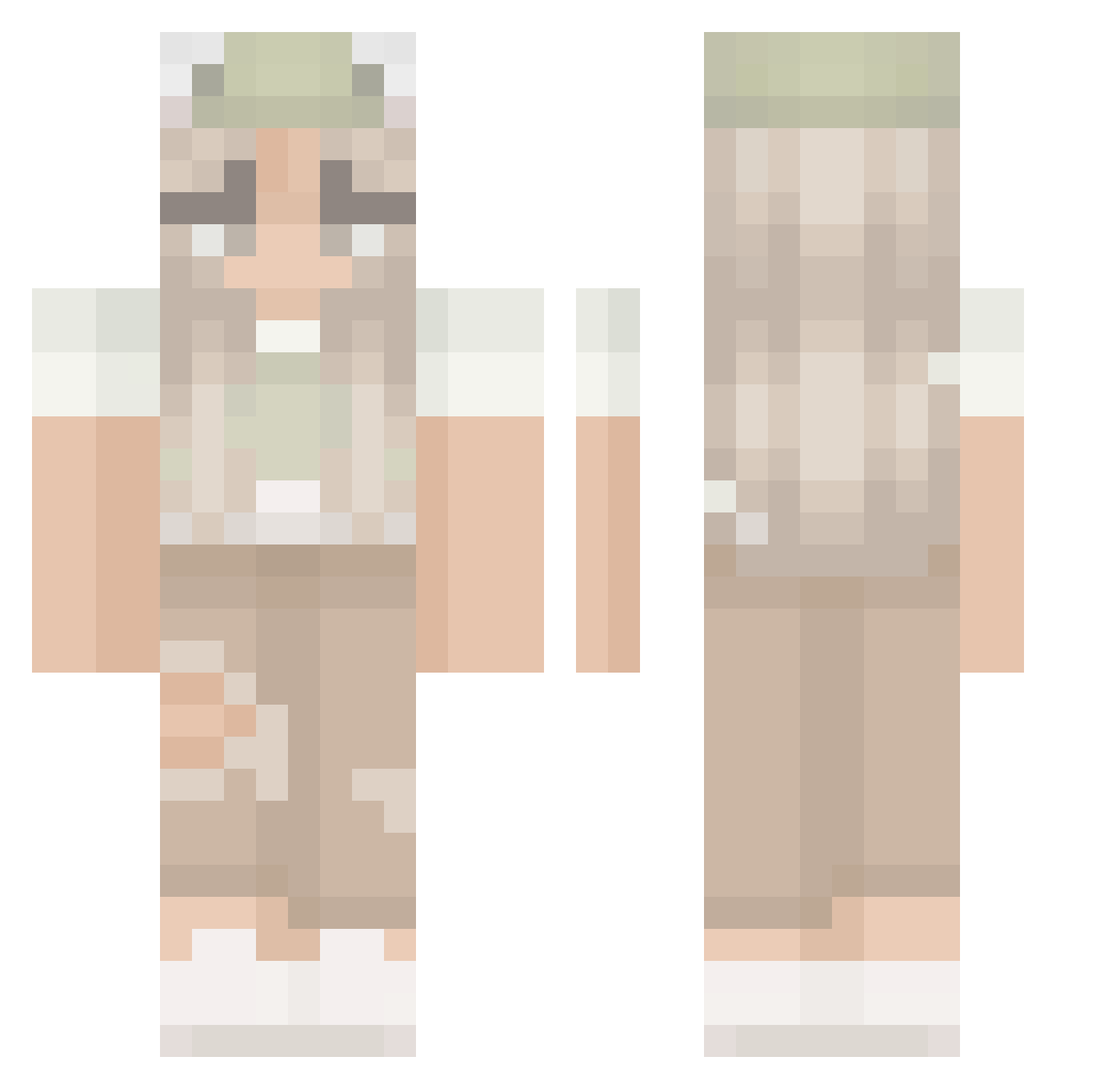 PoopMoneky Minecraft skin, front and back view