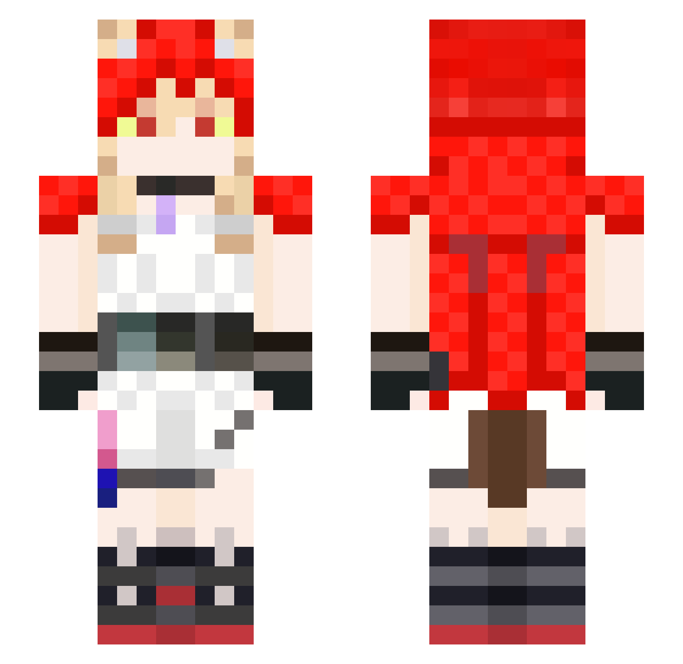 Yukino_ZZZ Minecraft skin, front and back view
