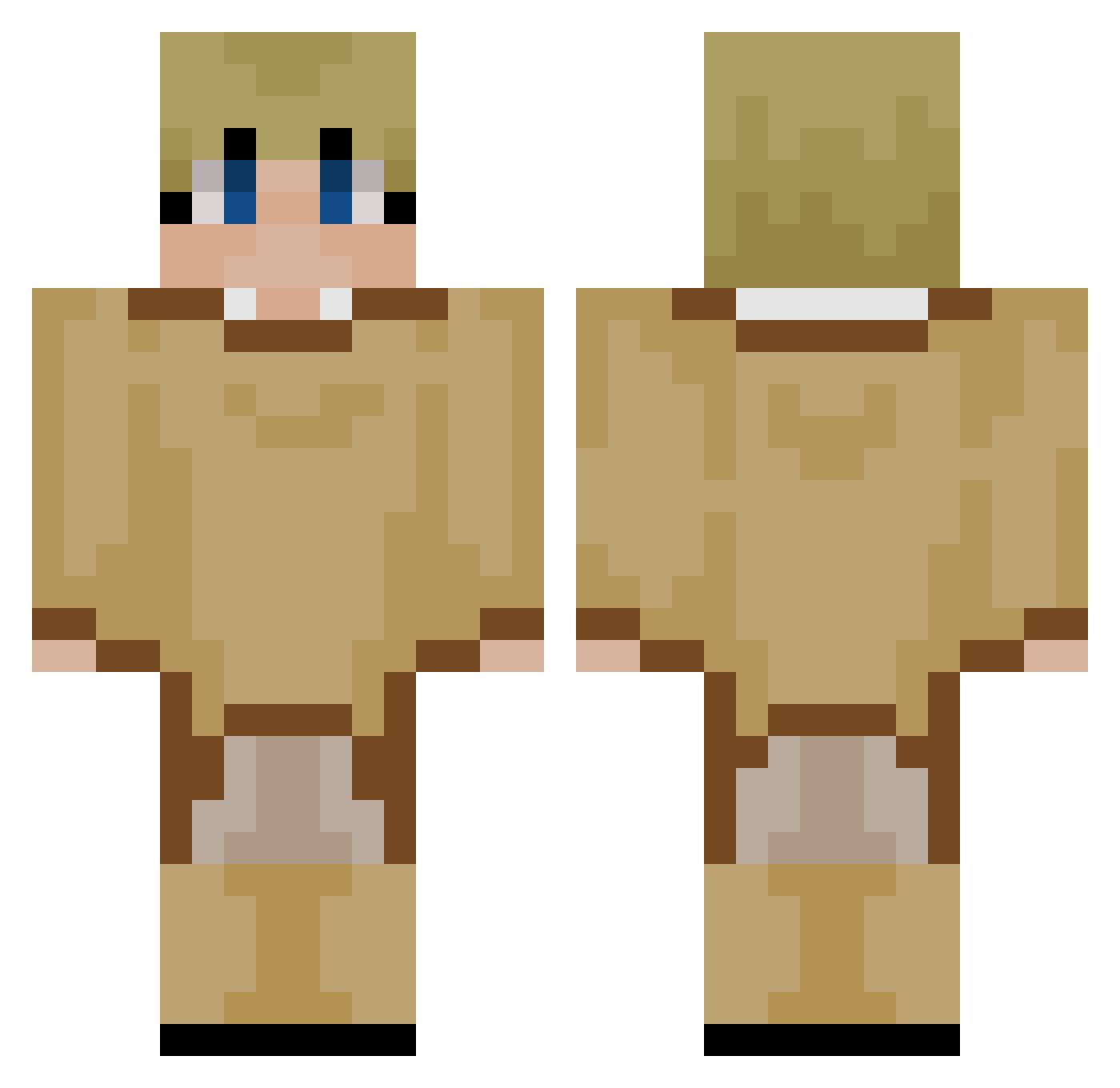 _On1_ Minecraft skin, front and back view
