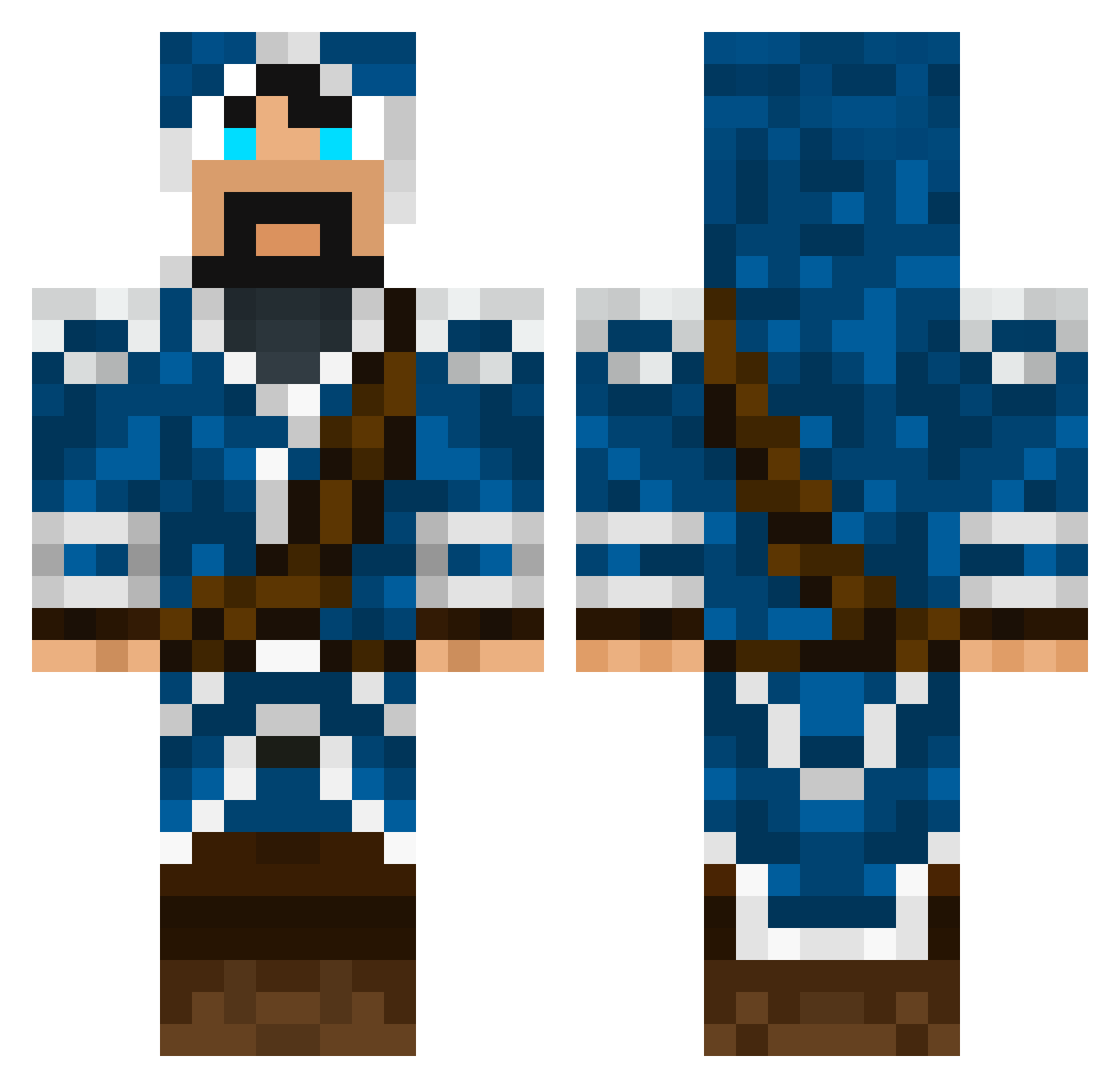 Evertpower Minecraft skin, front and back view