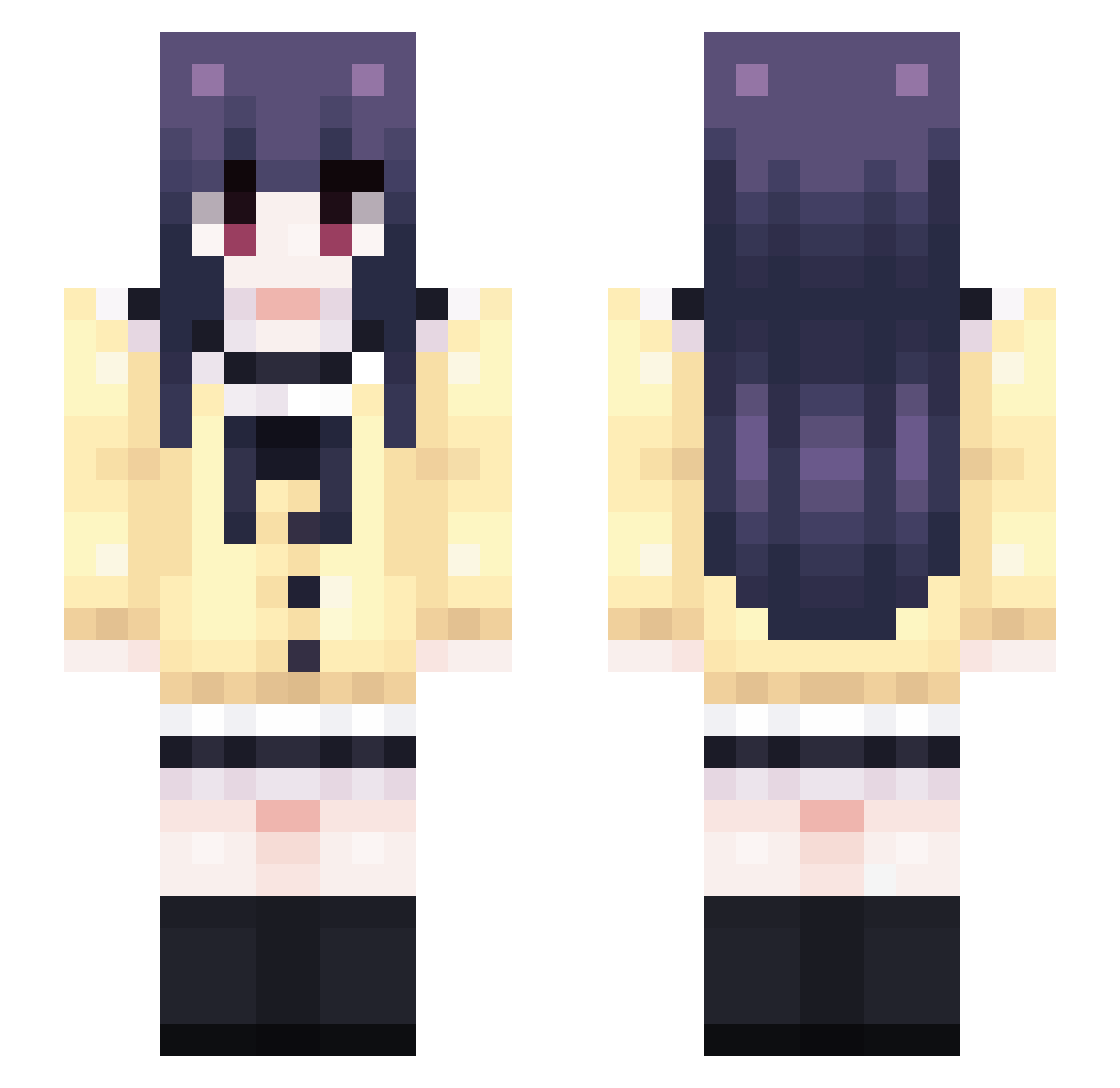 Ghobo Minecraft skin, front and back view