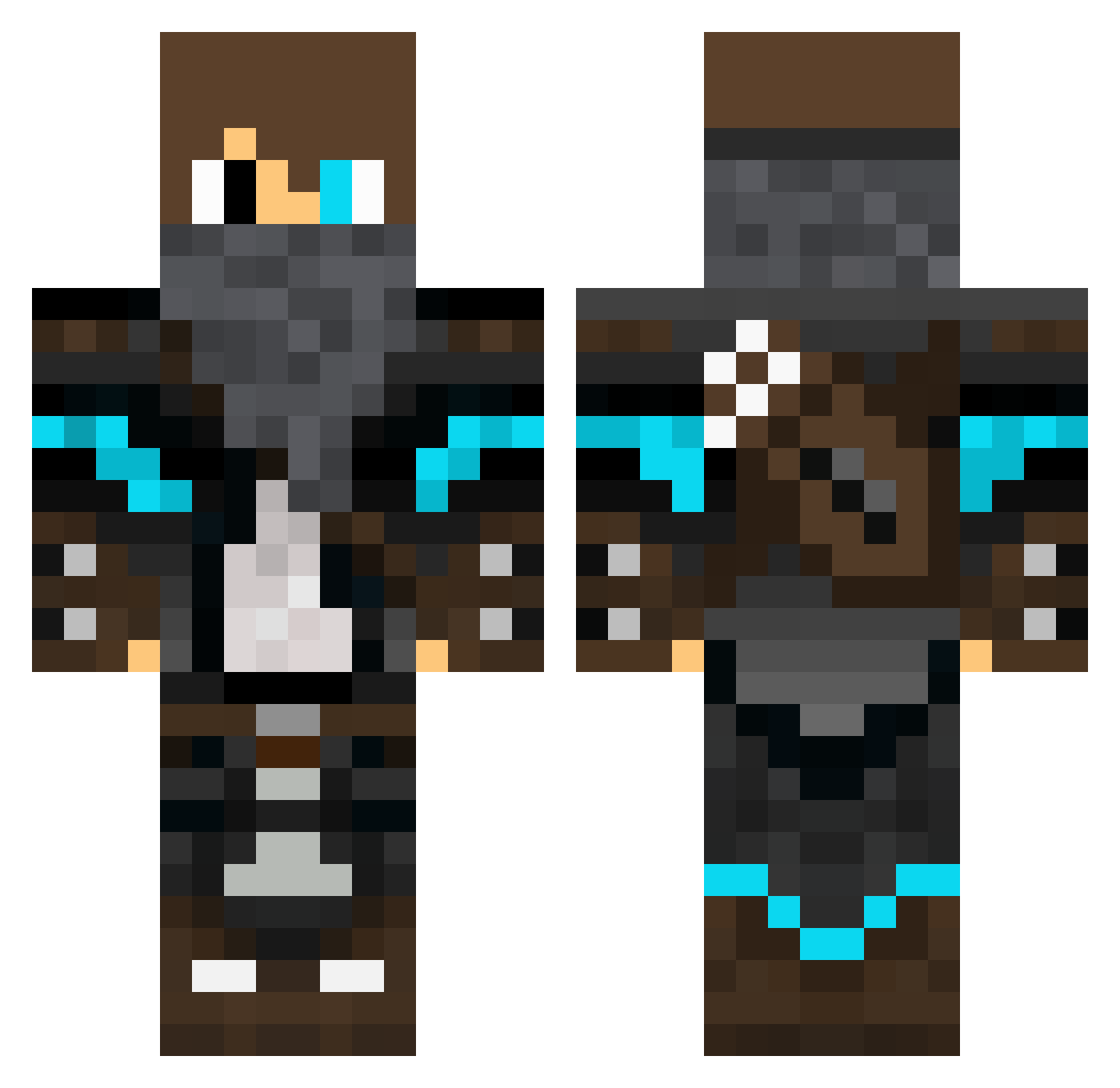 SapinMoyen Minecraft skin, front and back view