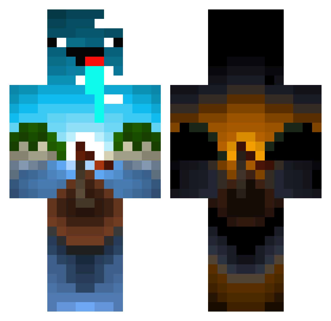 boaat Minecraft skin, front and back view
