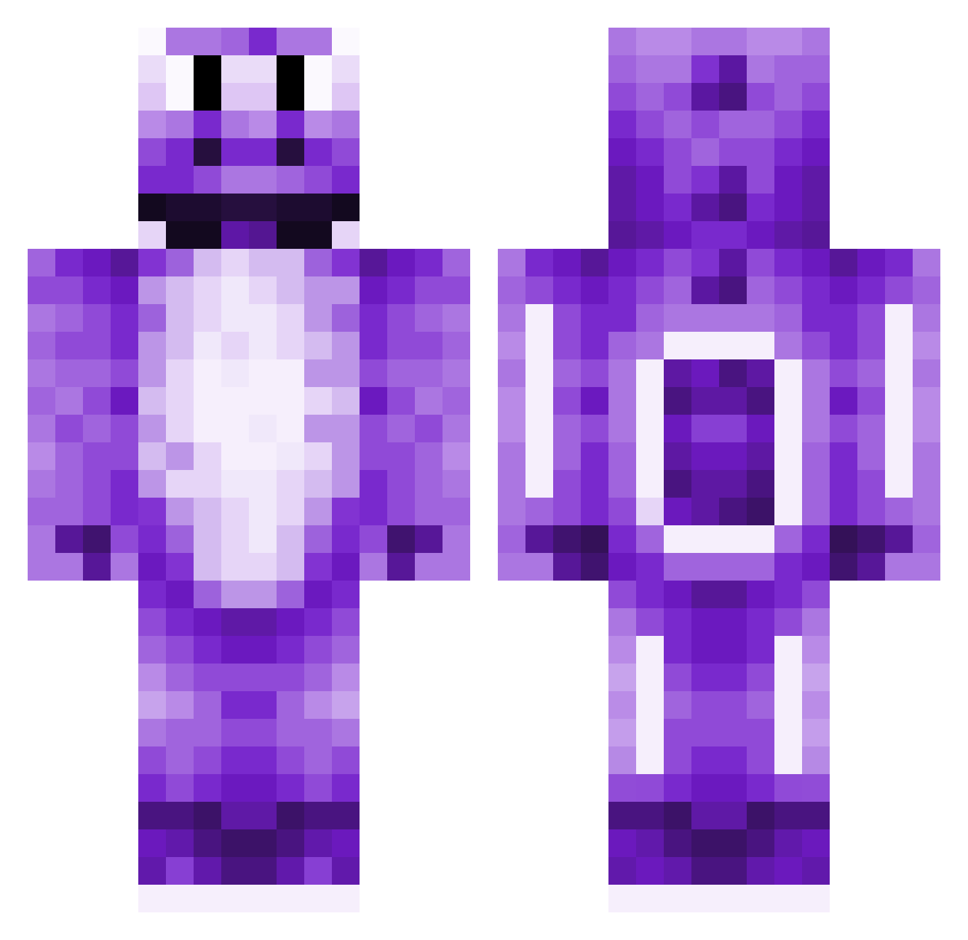 Enlister Minecraft skin, front and back view