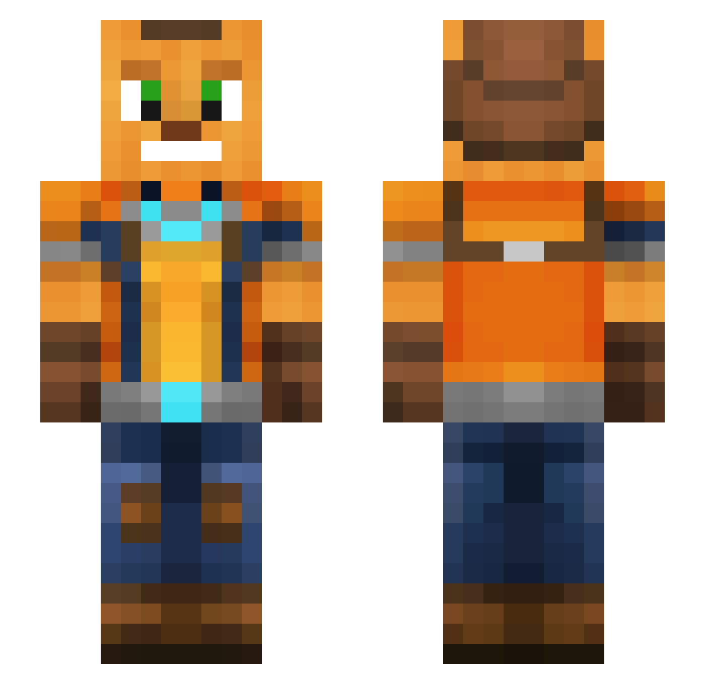 HctDrags Minecraft skin, front and back view