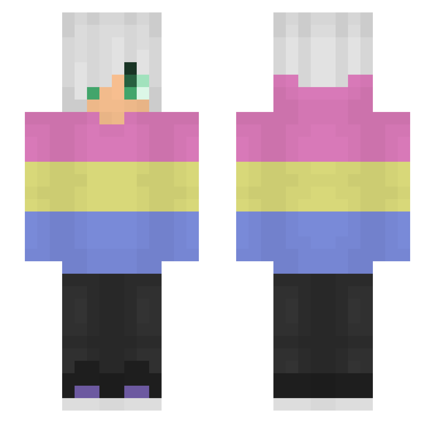 WoodenSkull521 Minecraft skin, front and back view