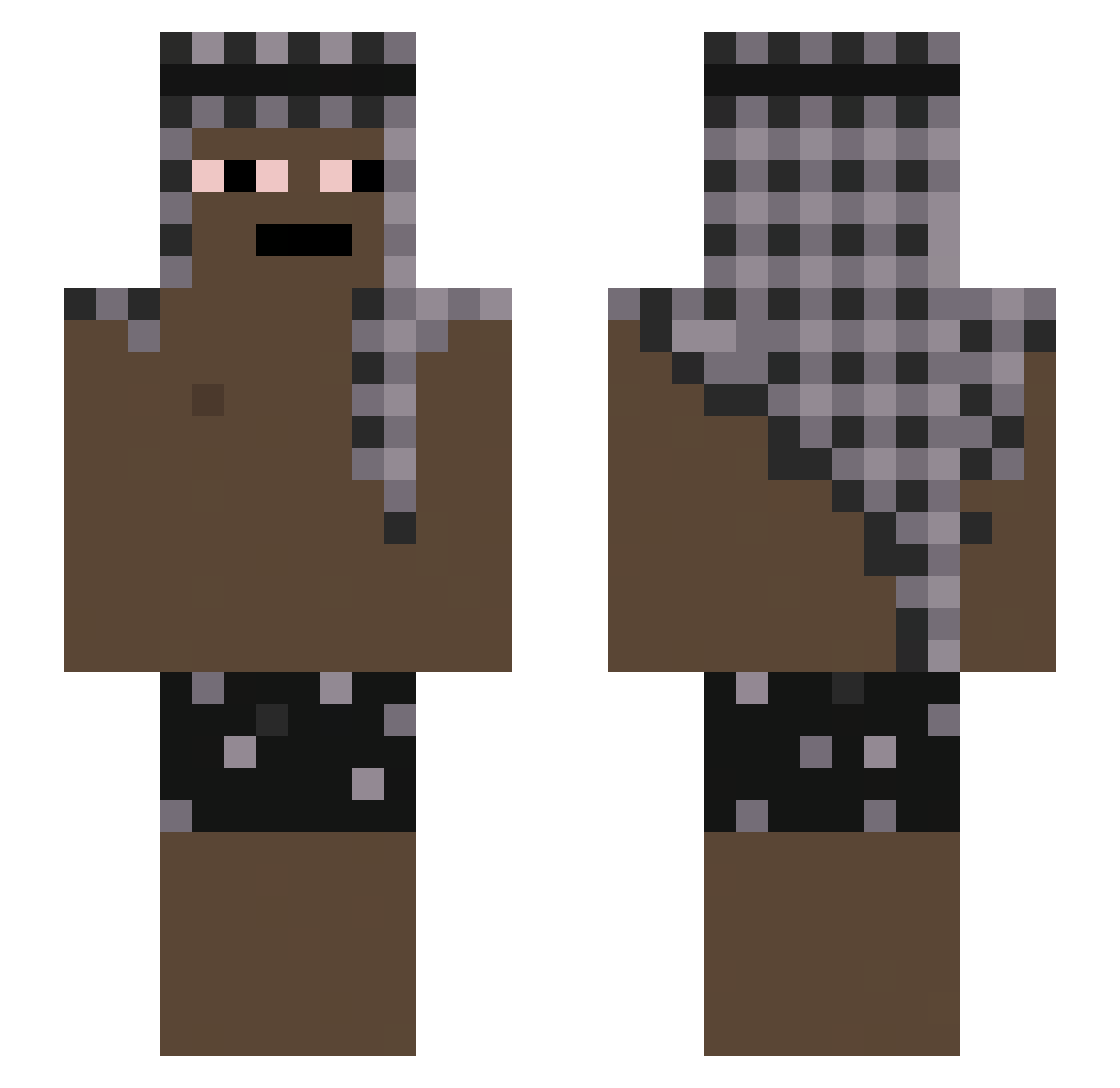 Lxo7 Minecraft skin, front and back view