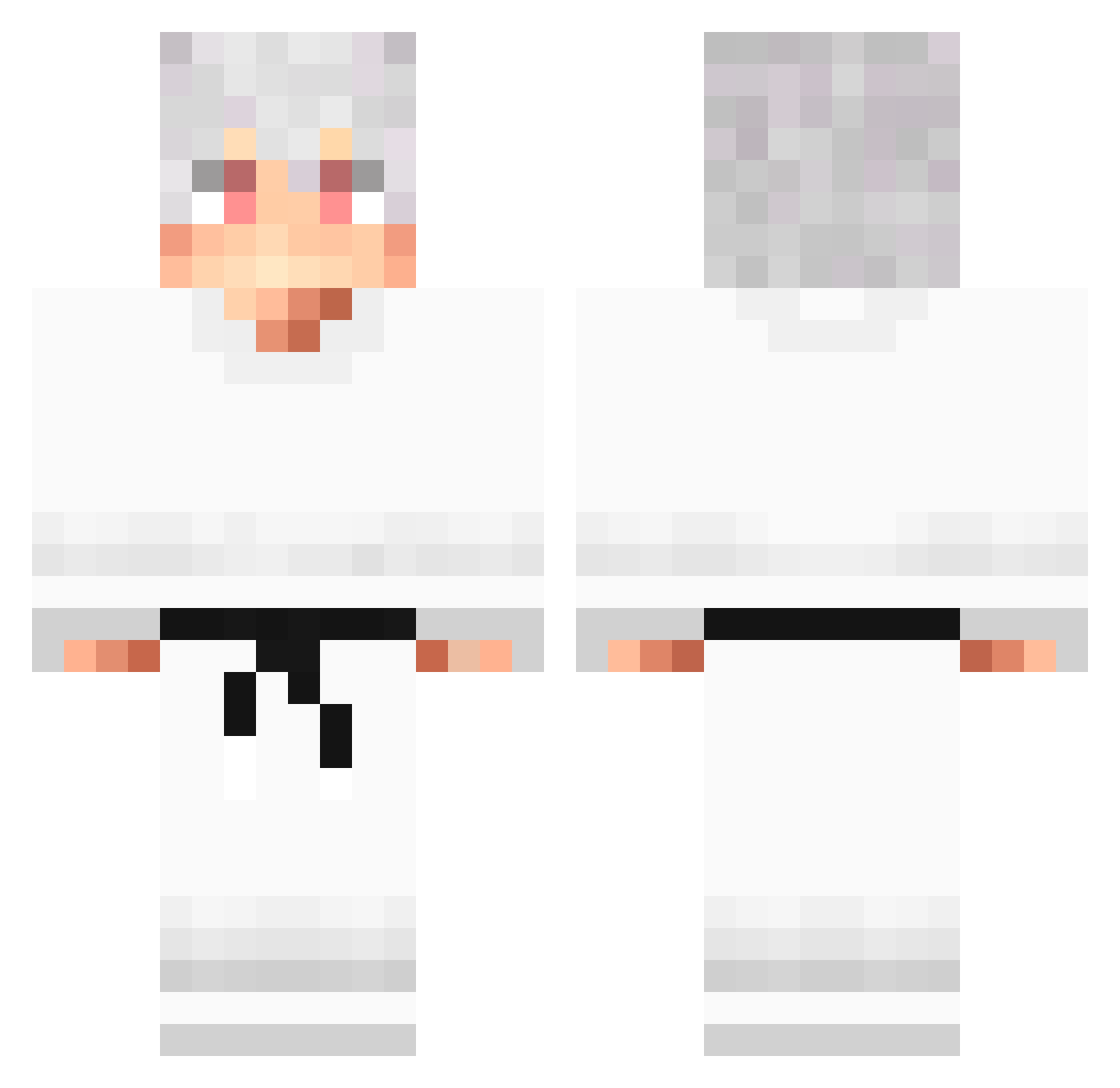 CrewBR Minecraft skin, front and back view