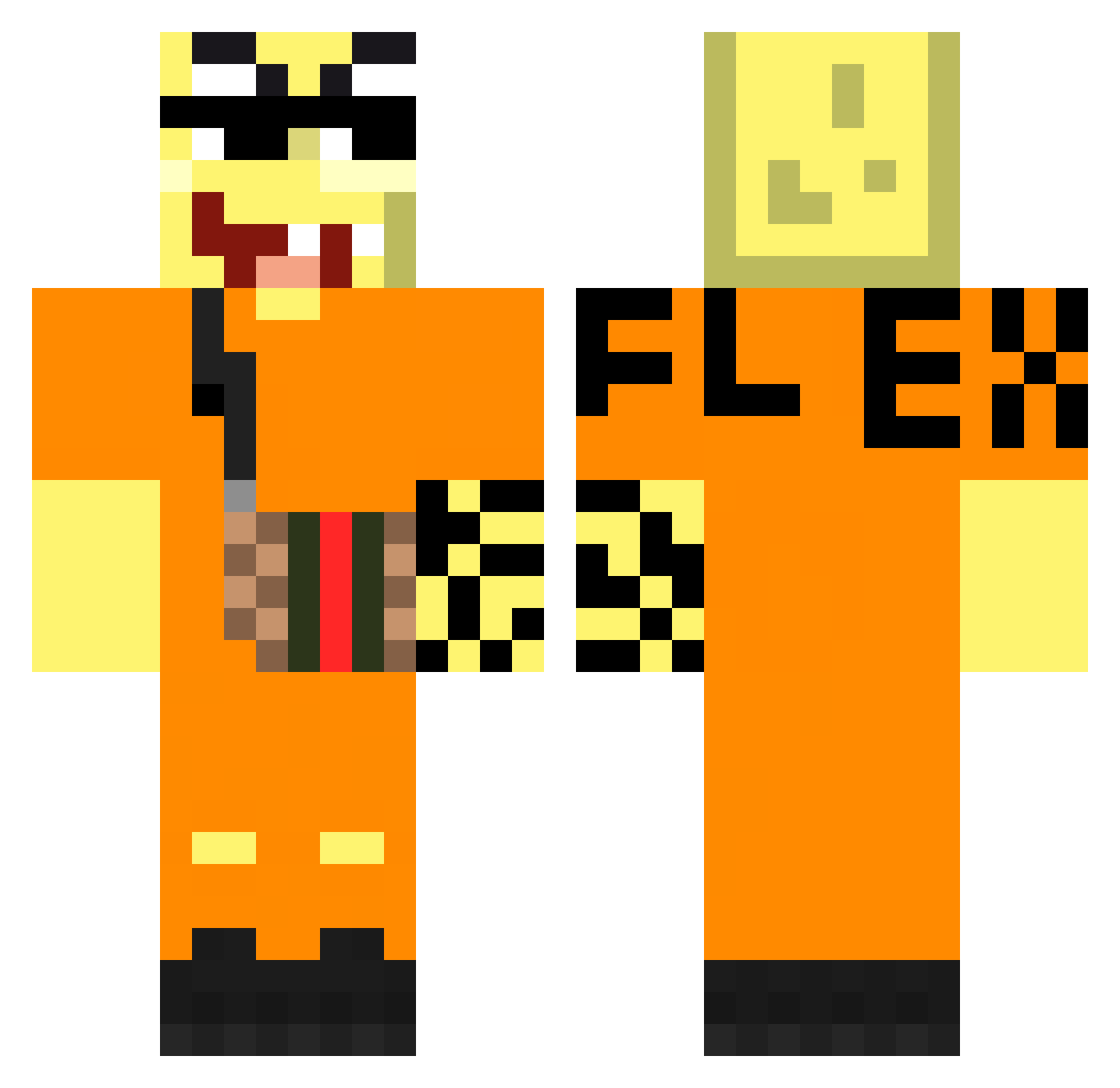 peopoor Minecraft skin, front and back view