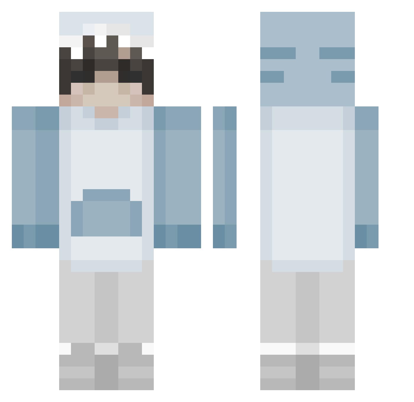Sharkdragon7 Minecraft skin, front and back view