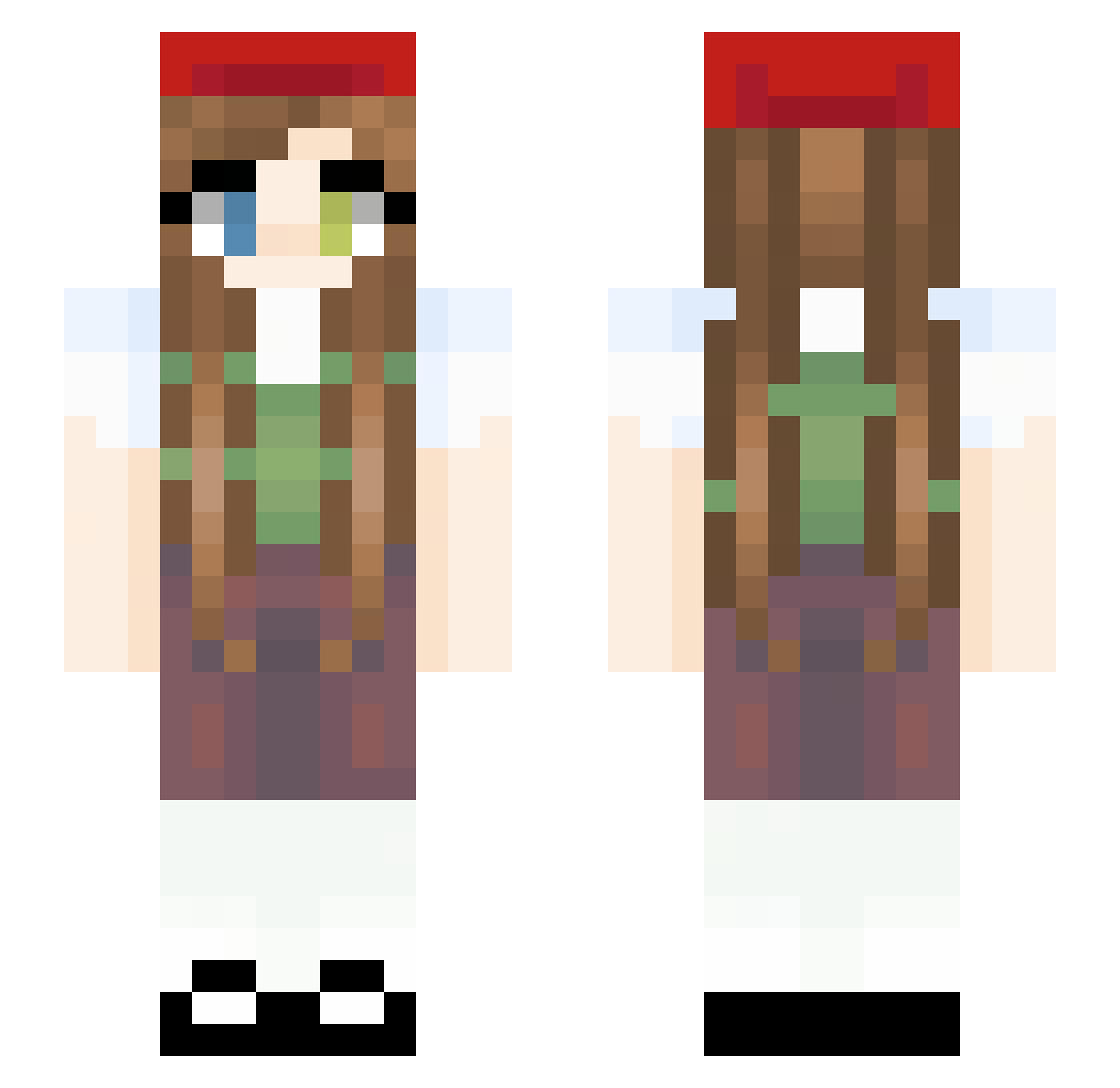 MaddisonStars Minecraft skin, front and back view