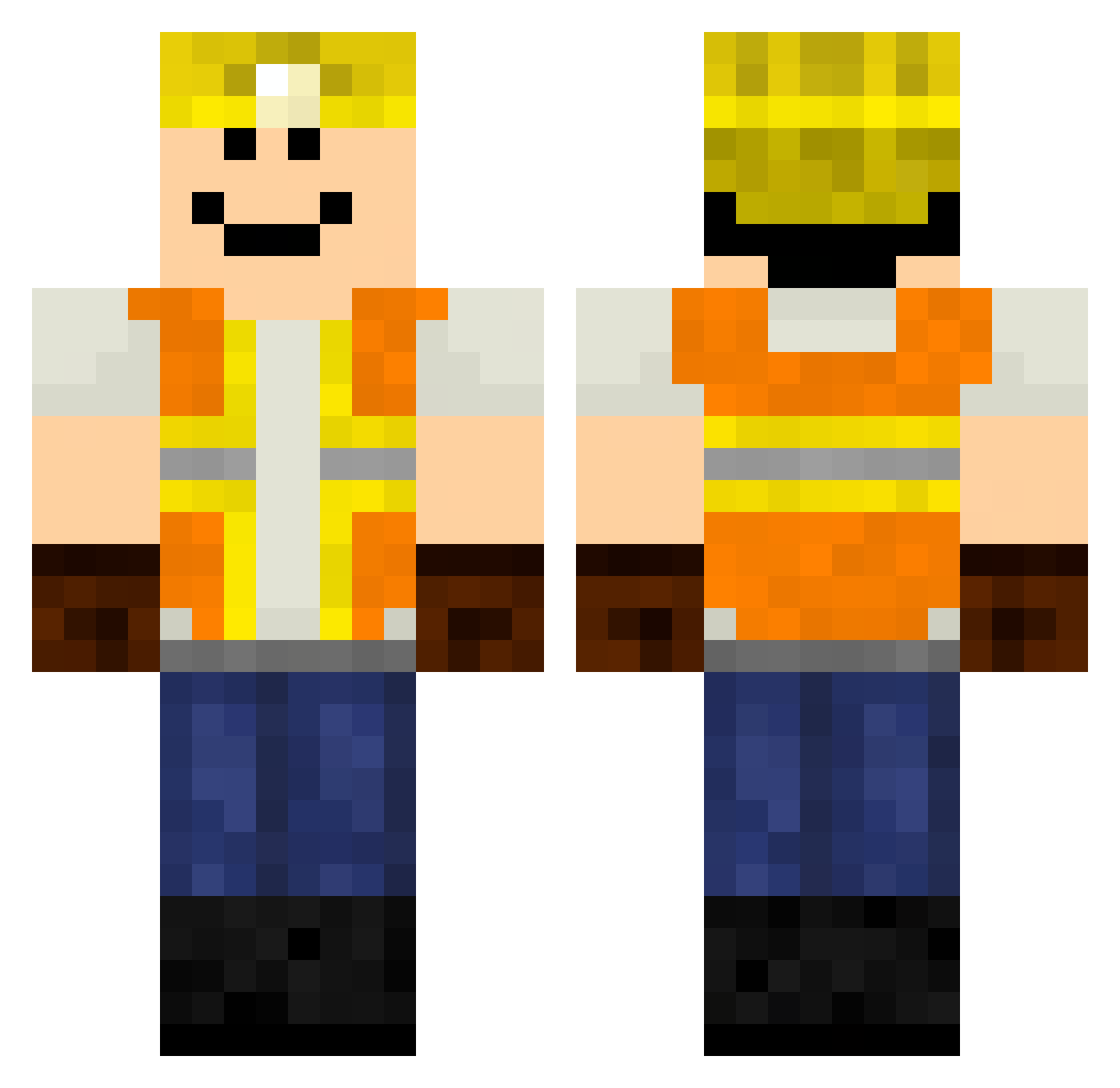 Kingsantinoo Minecraft skin, front and back view