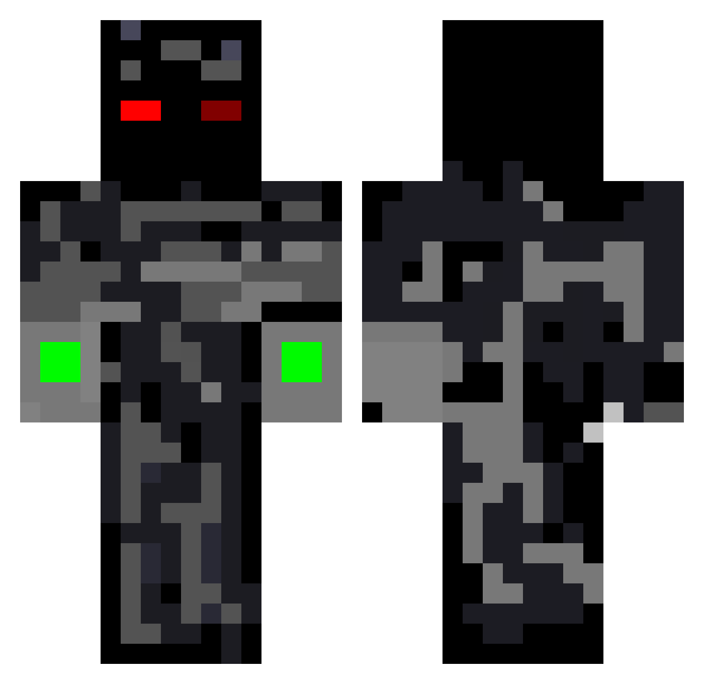 Toxzii Minecraft skin, front and back view