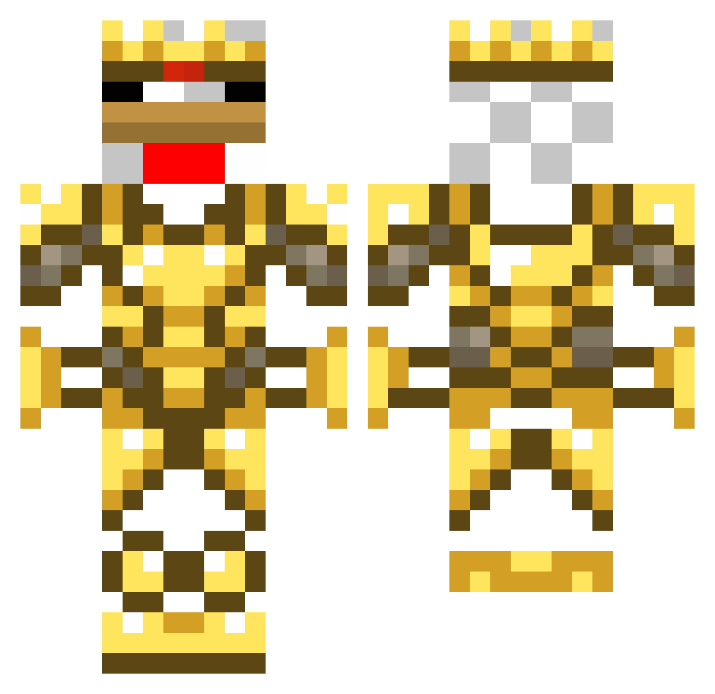 IDES Minecraft skin, front and back view