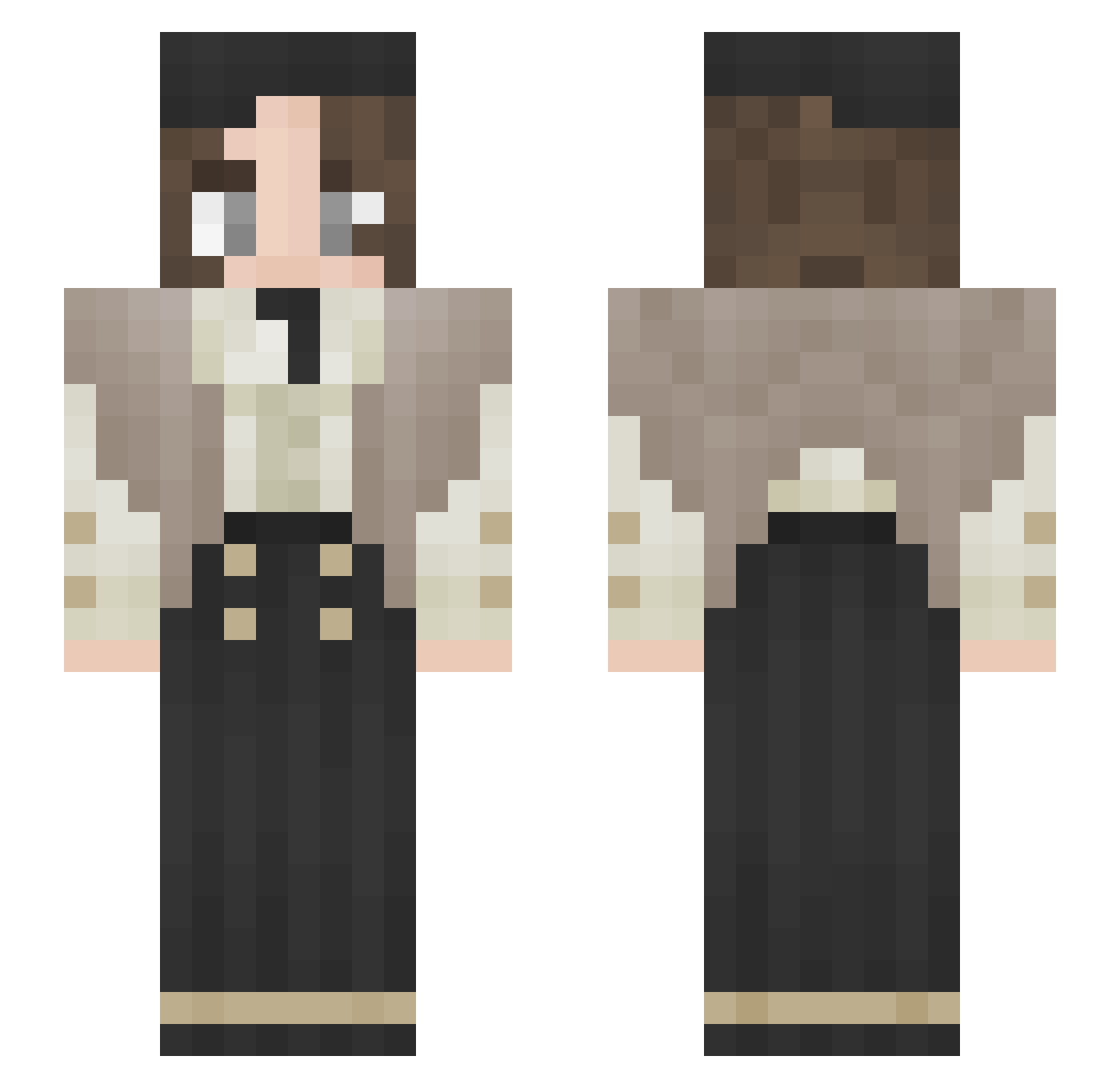 Wercioll Minecraft skin, front and back view