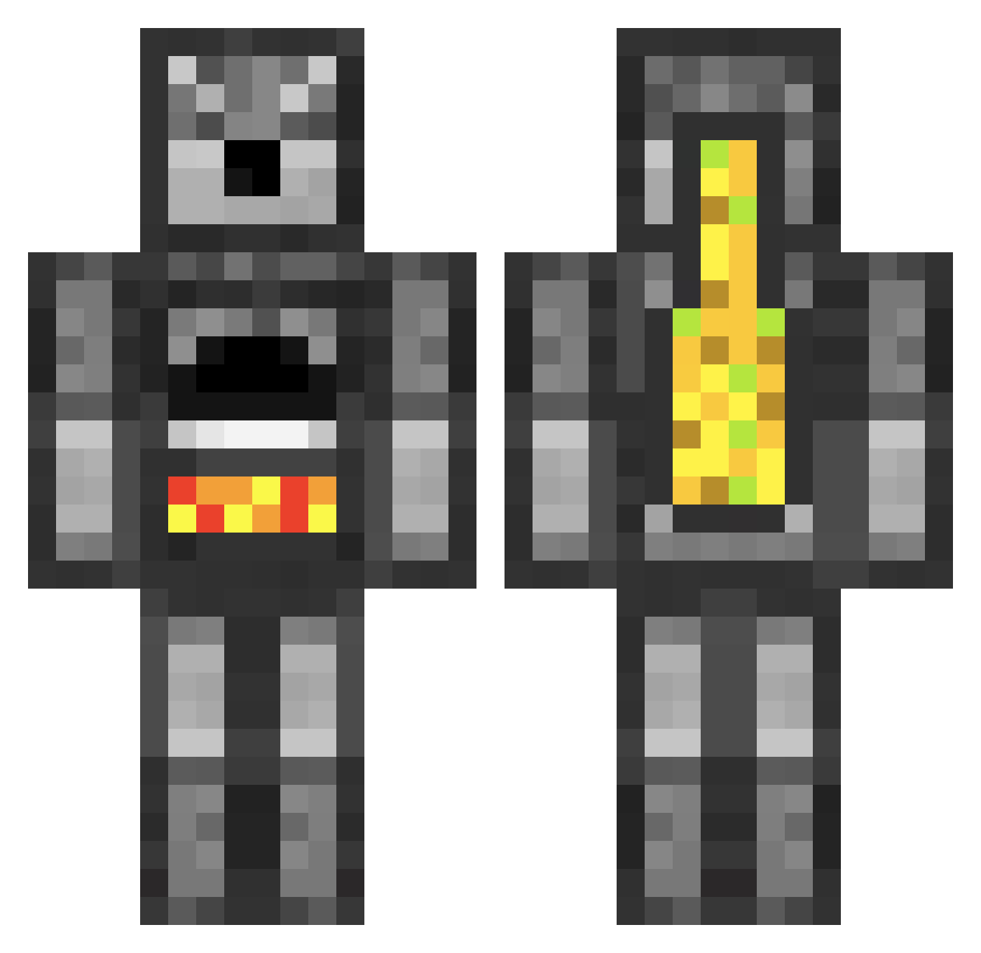 Automats Minecraft skin, front and back view