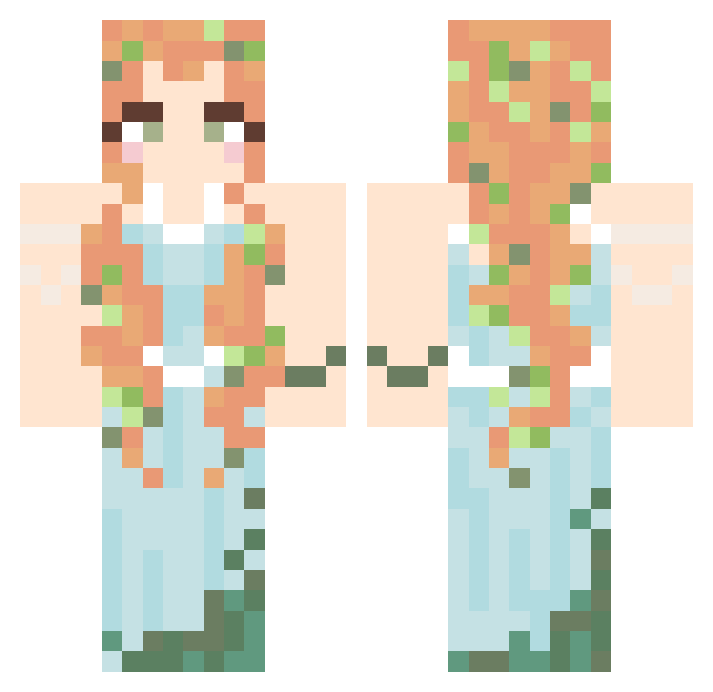 Leodonious Minecraft skin, front and back view