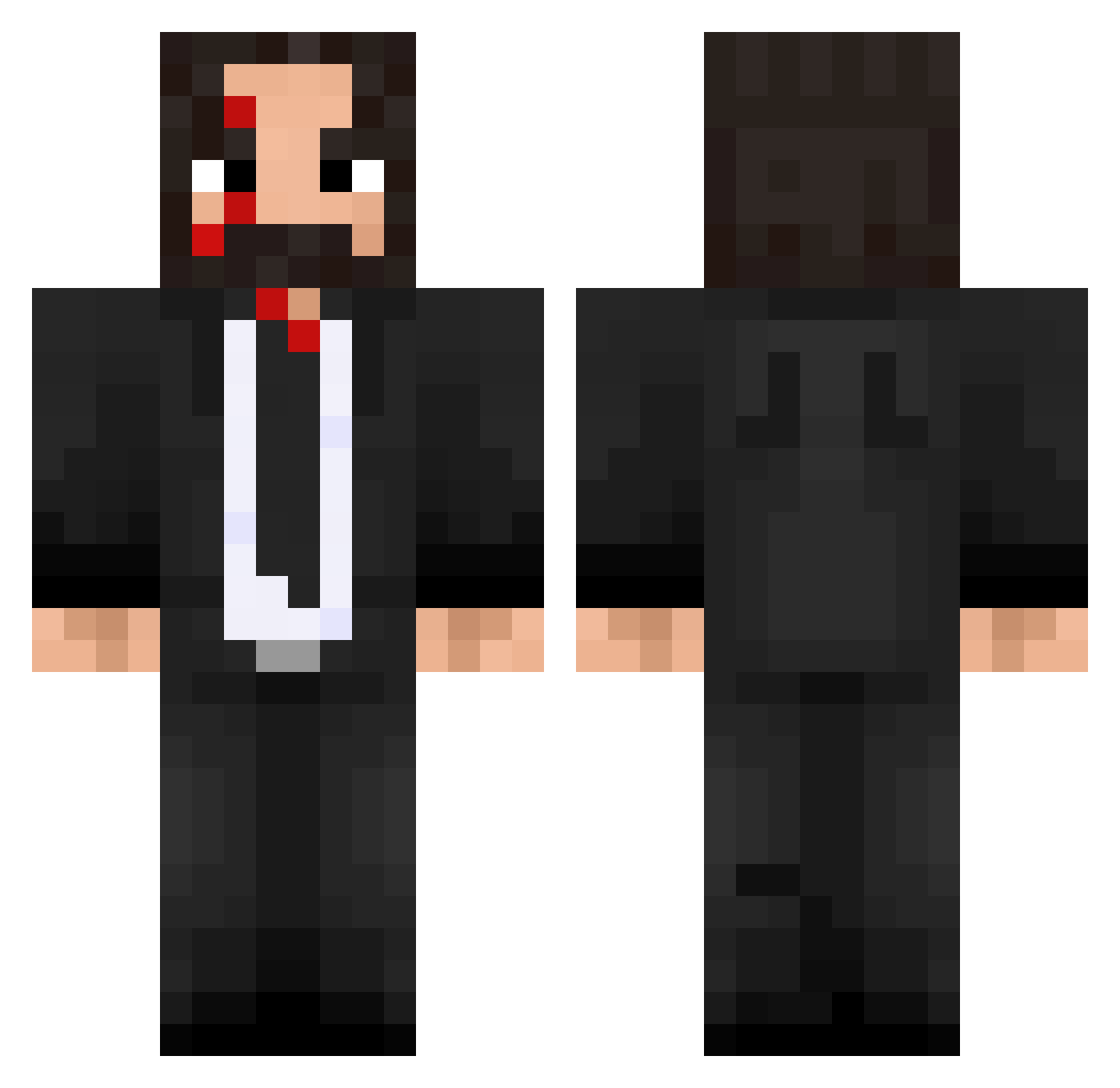 BabyFaby Minecraft skin, front and back view