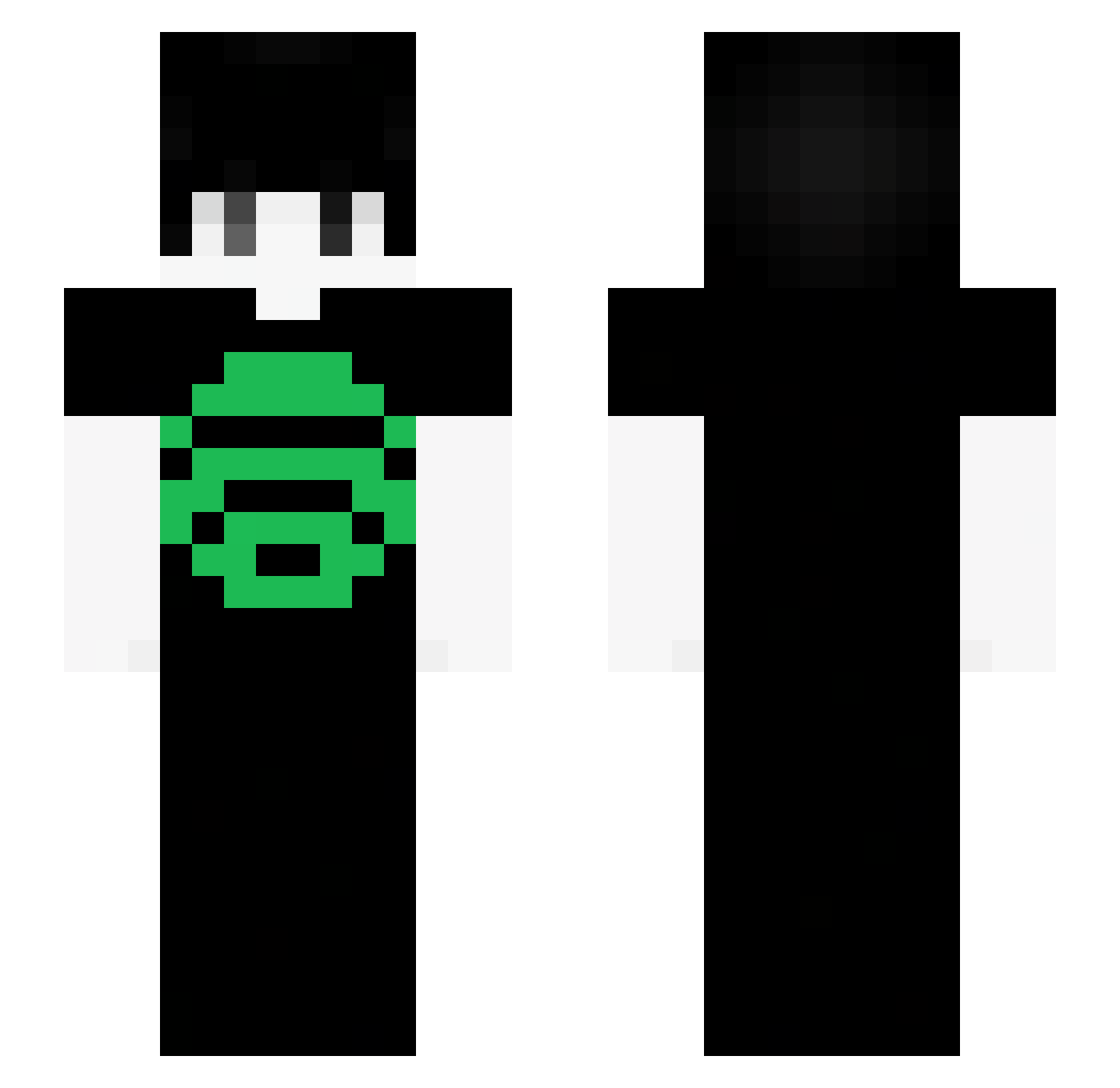Spotifeye Minecraft skin, front and back view