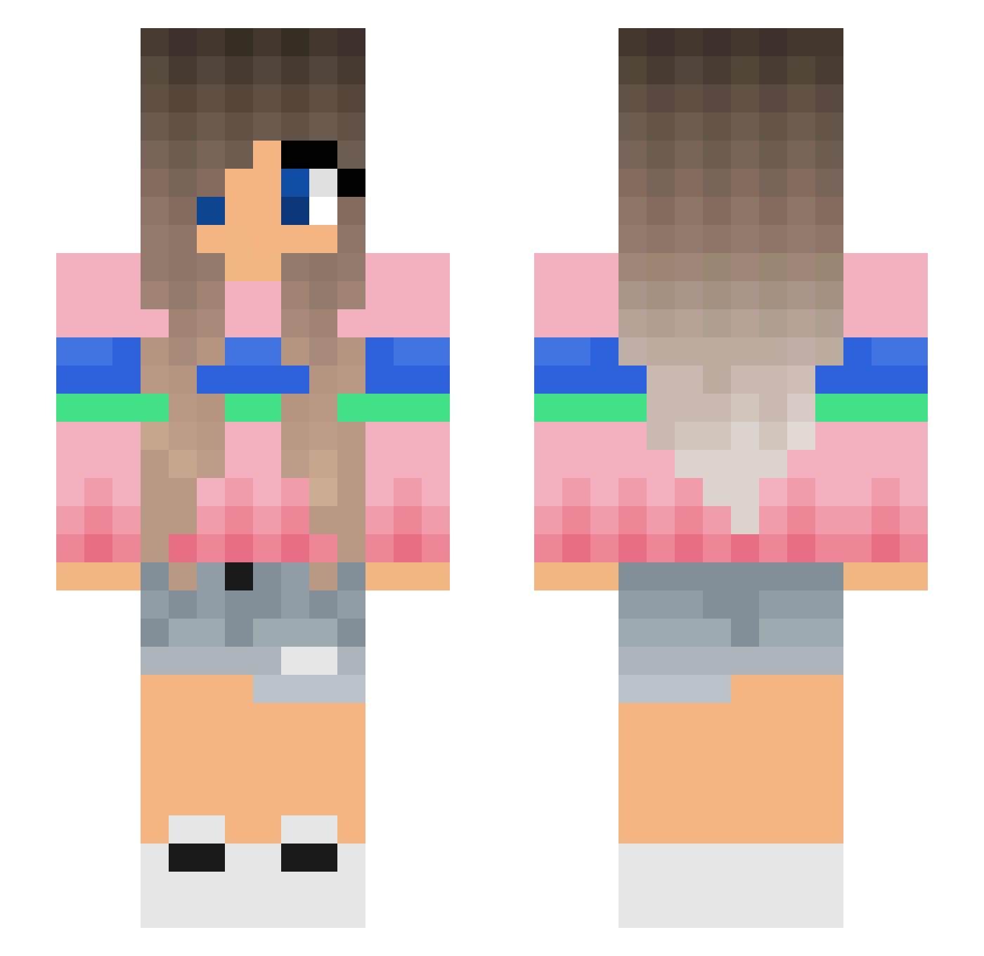 Trina Minecraft skin, front and back view