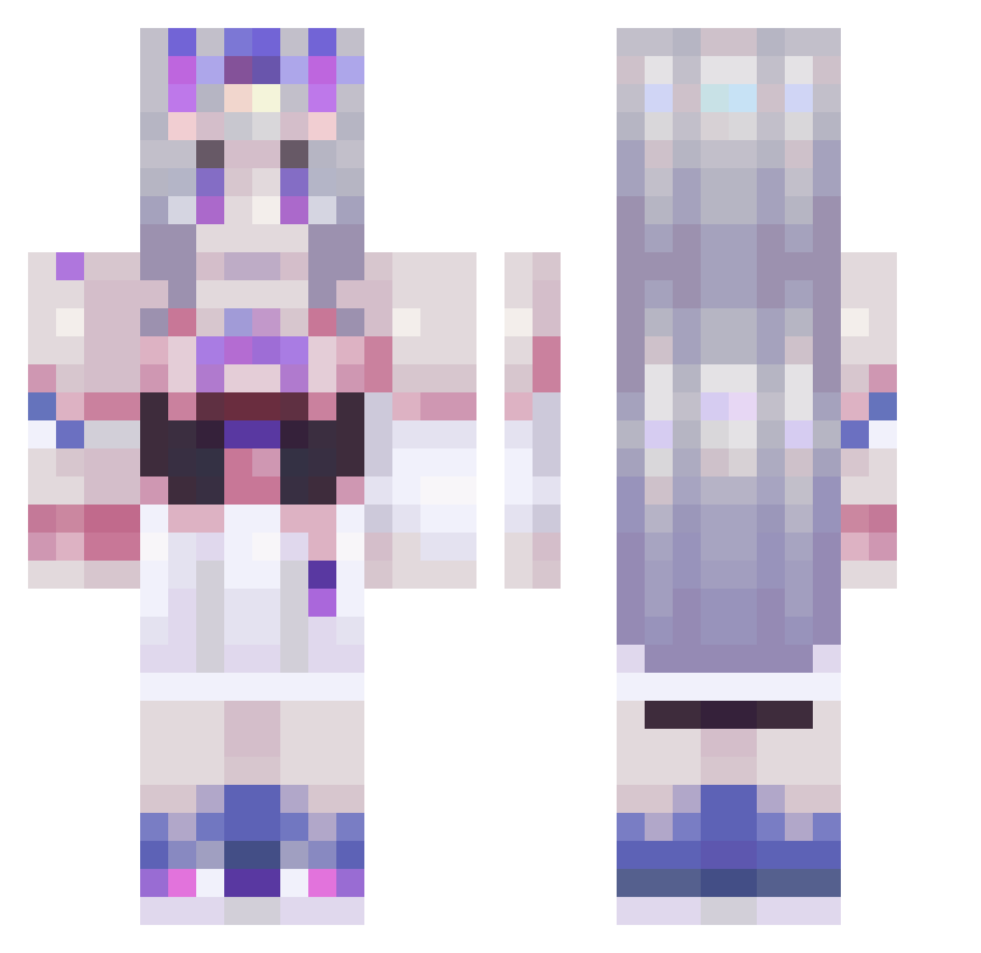 FuseHaHa Minecraft skin, front and back view