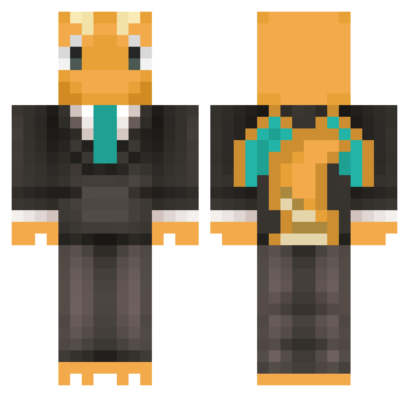 OHDisaster Minecraft skin, front and back view