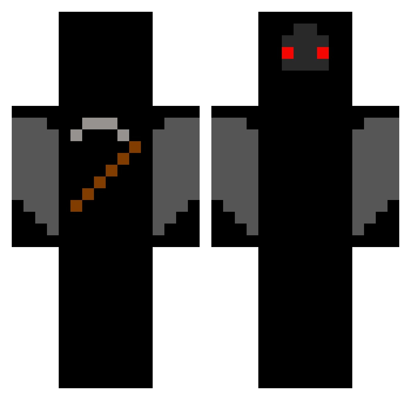 Mikael_angelo Minecraft skin, front and back view