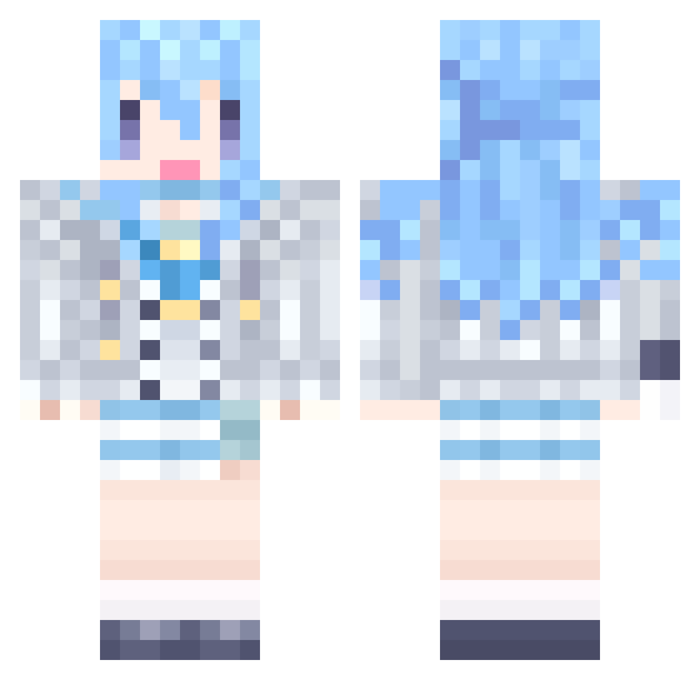 AncuyX Minecraft skin, front and back view