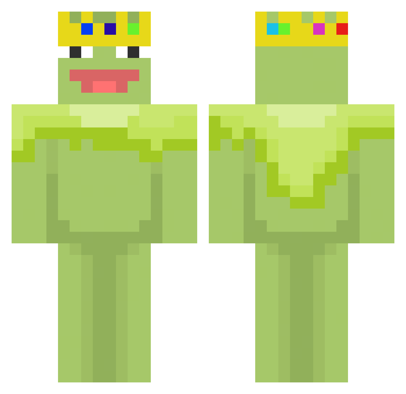 areskold Minecraft skin, front and back view