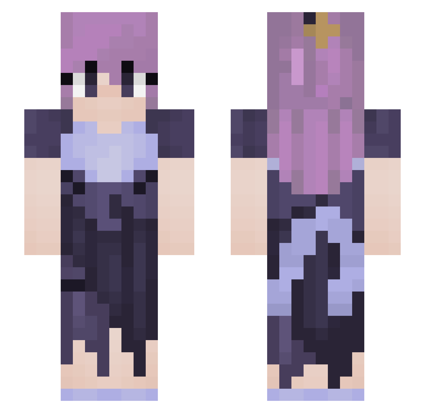 6vwe Minecraft skin, front and back view