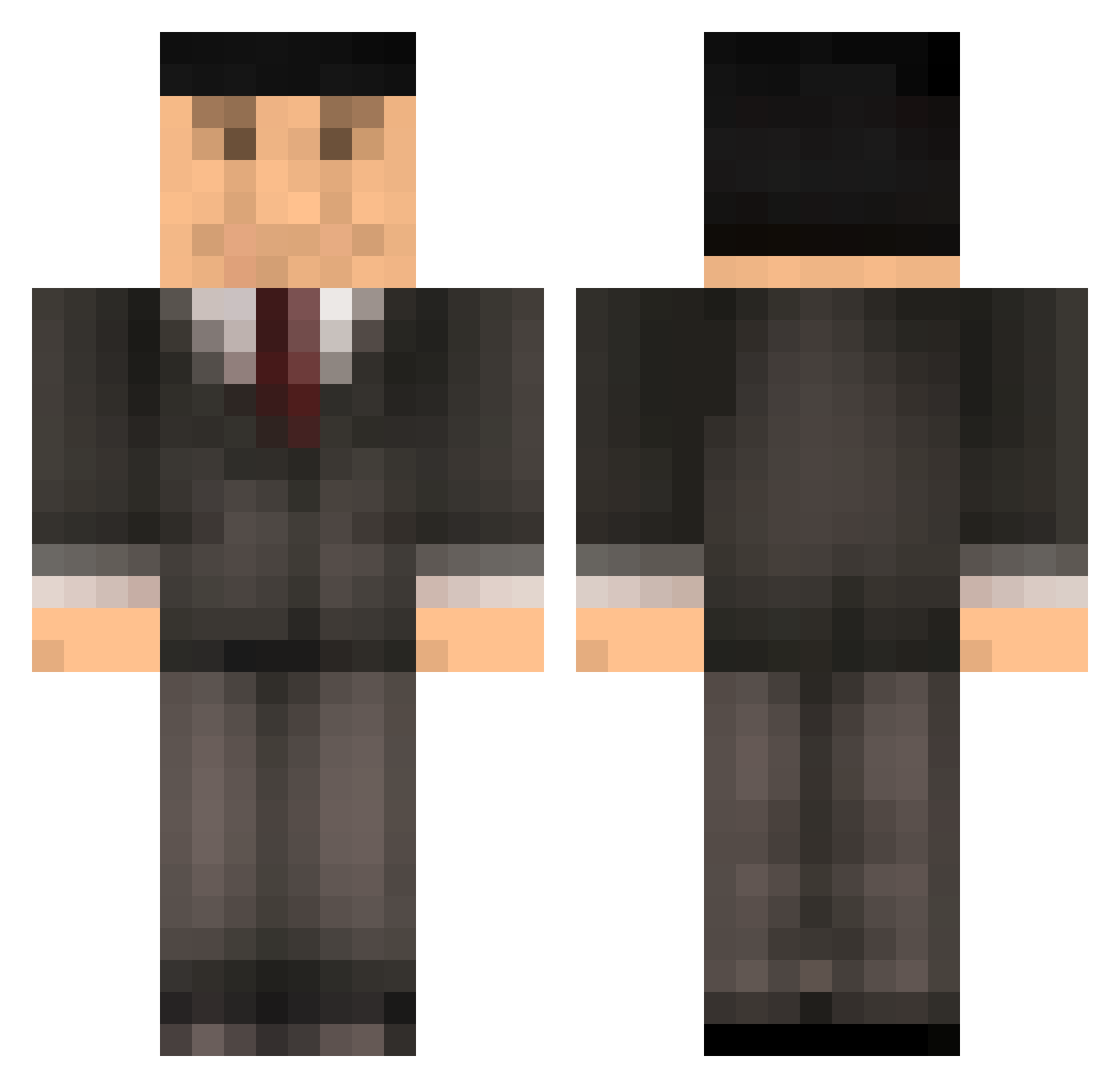Esferity Minecraft skin, front and back view