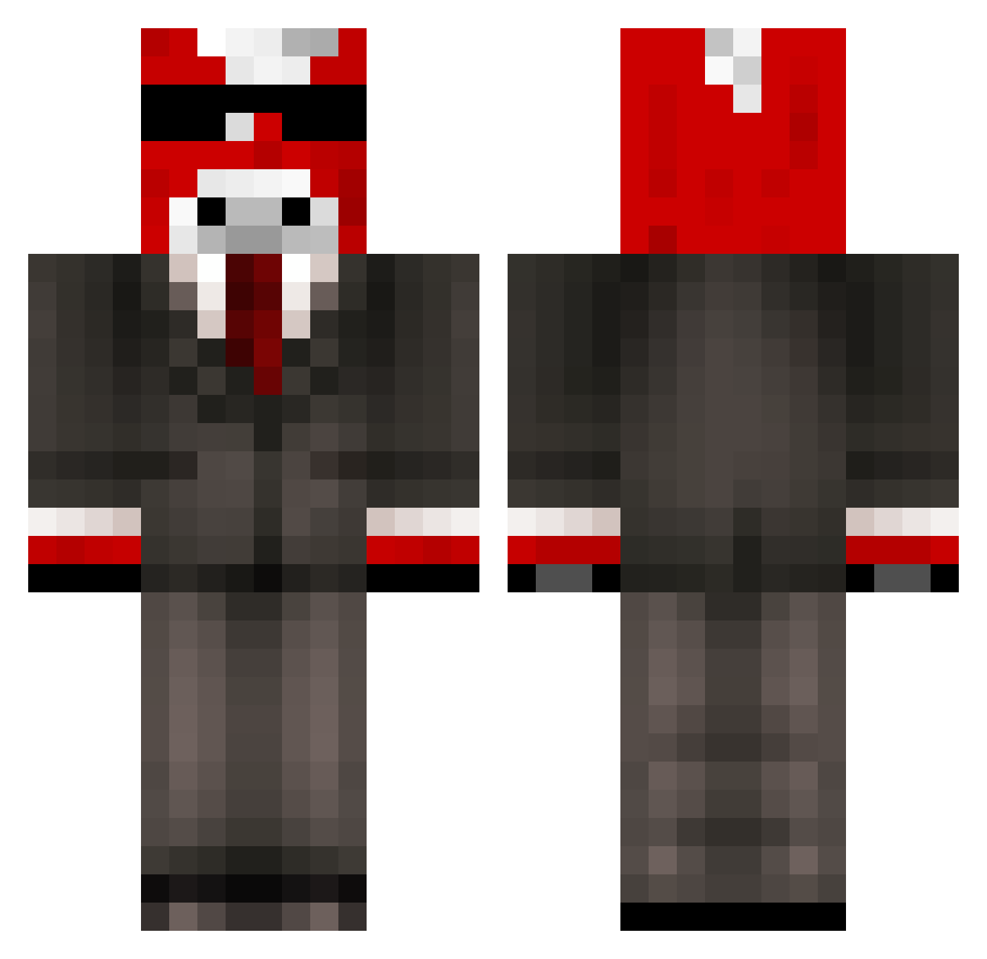 SheLuveGid Minecraft skin, front and back view