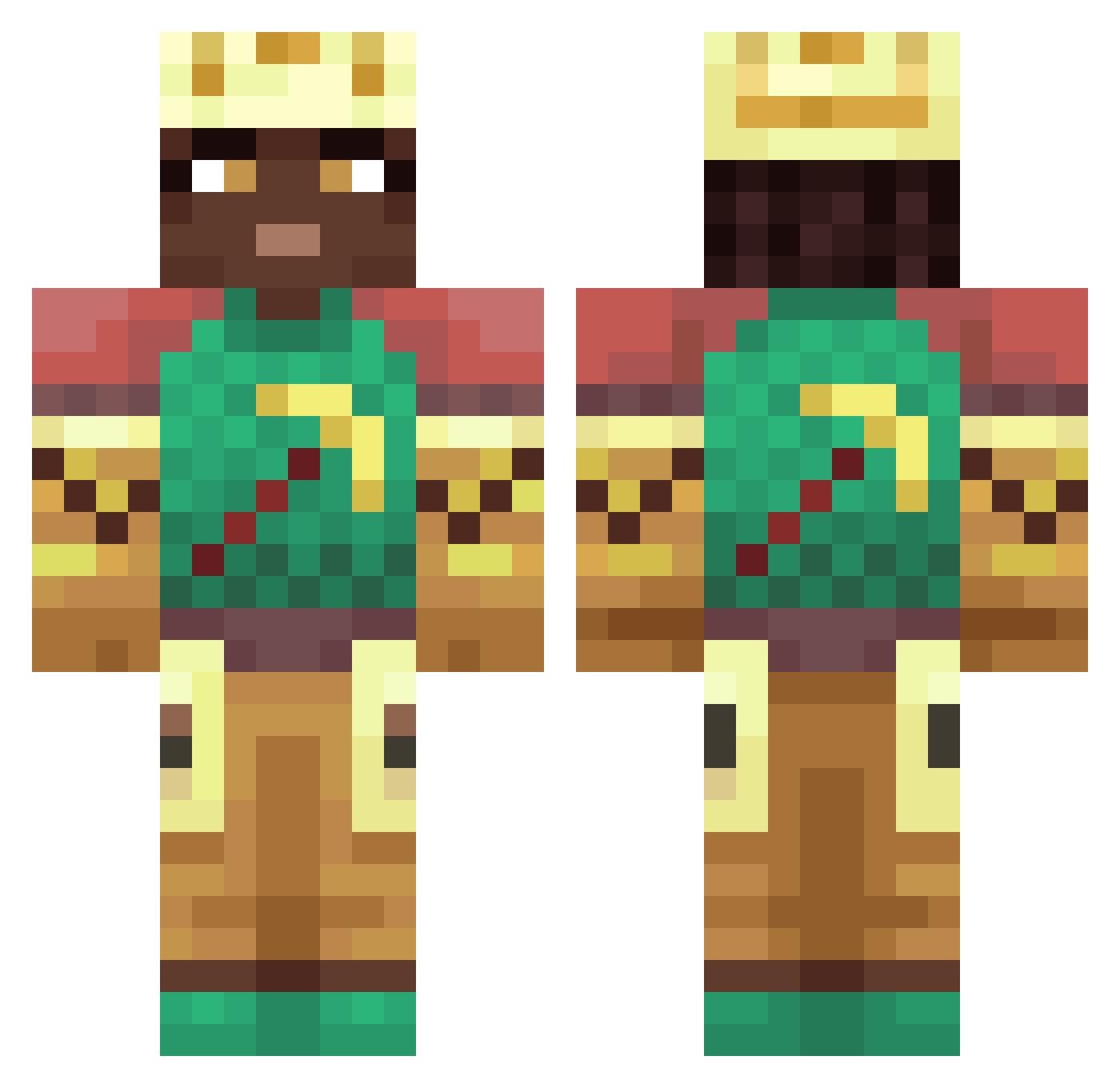 chloetew Minecraft skin, front and back view