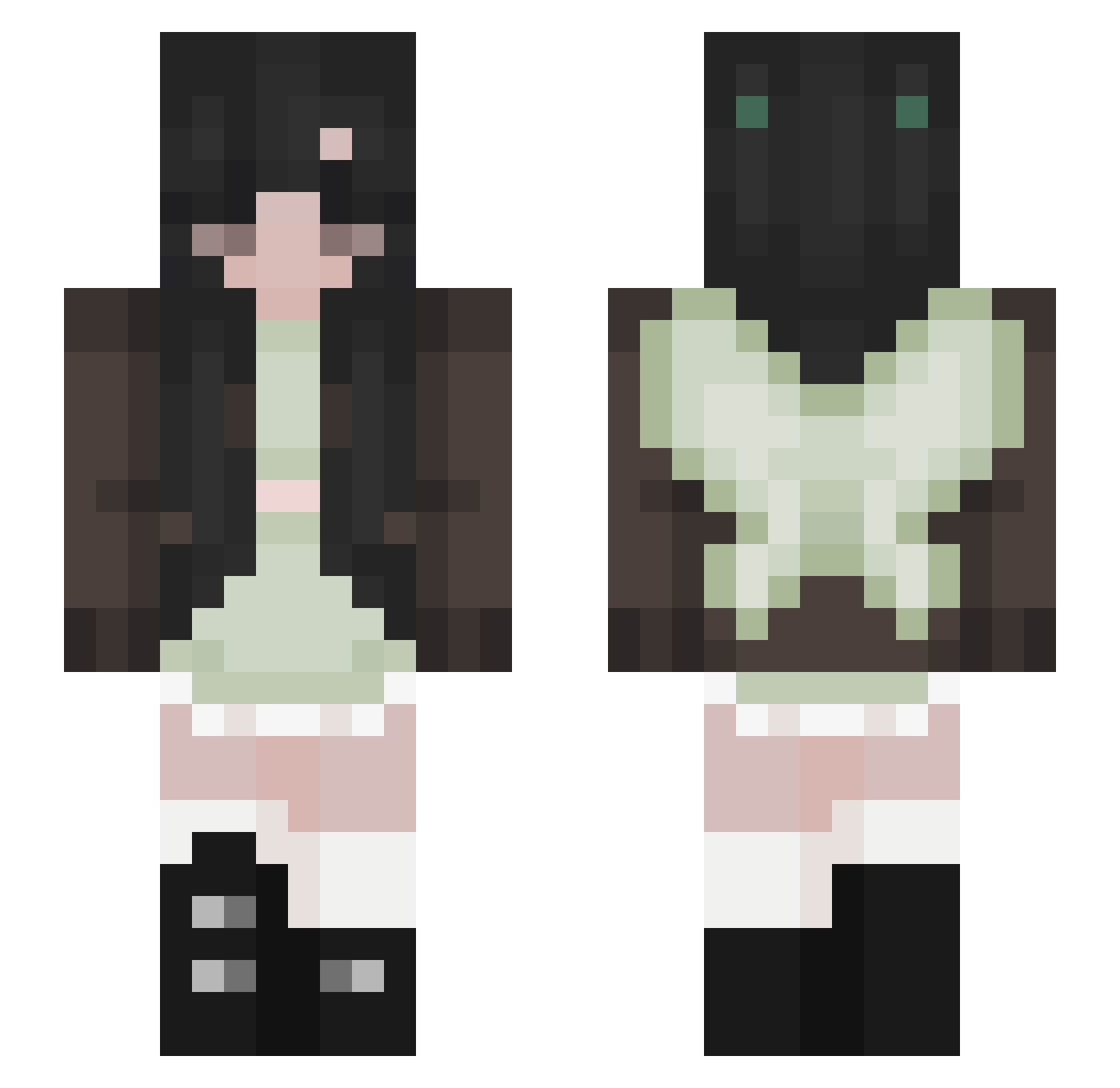 Lainiwaku Minecraft skin, front and back view