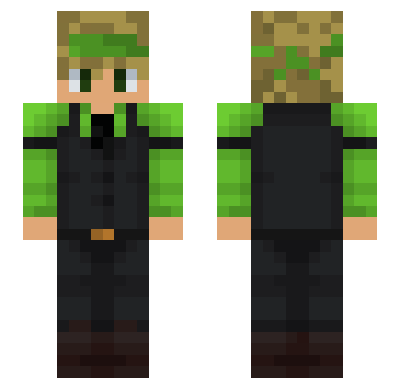 xAmqro Minecraft skin, front and back view