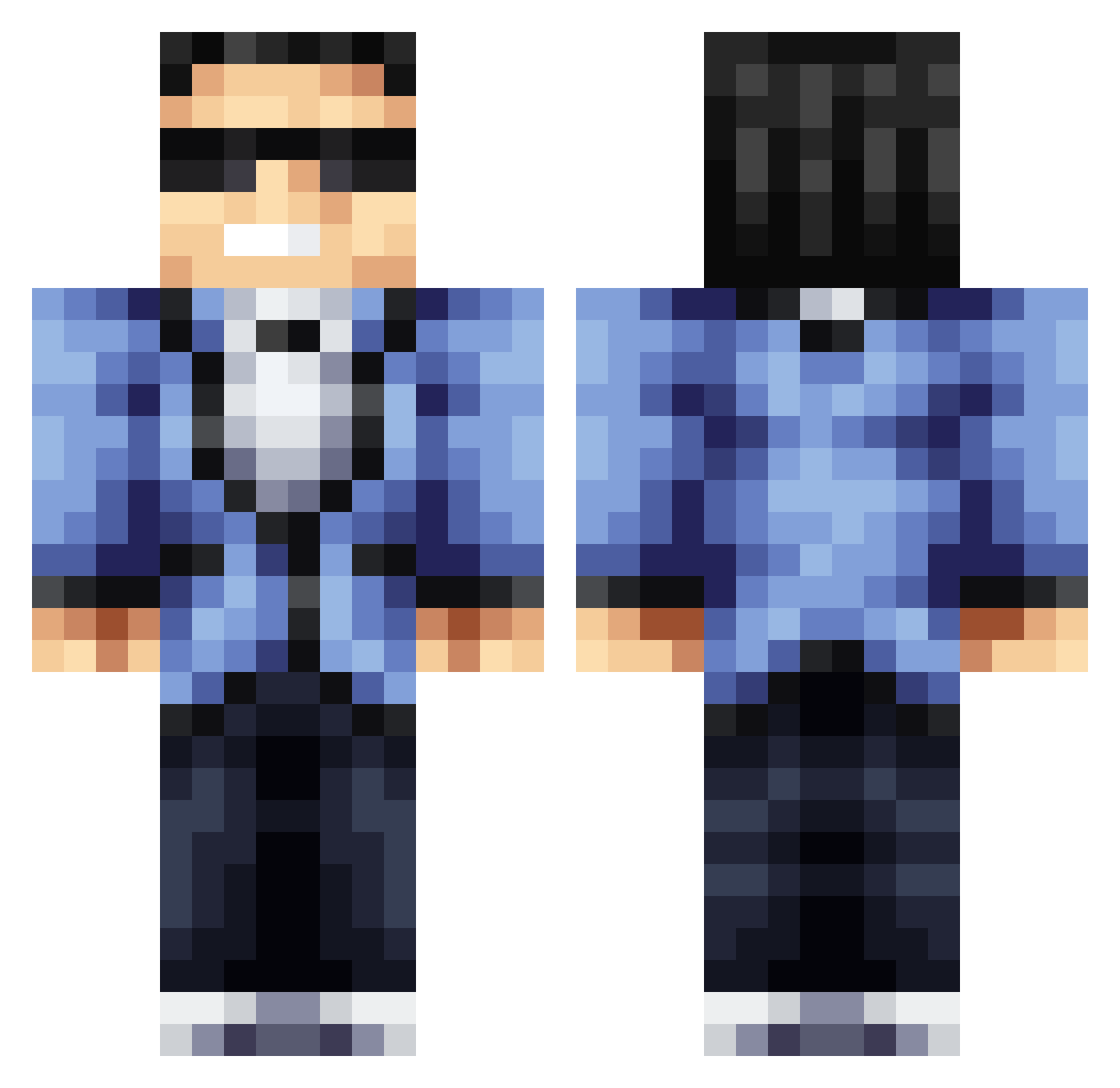 Lhew Minecraft skin, front and back view