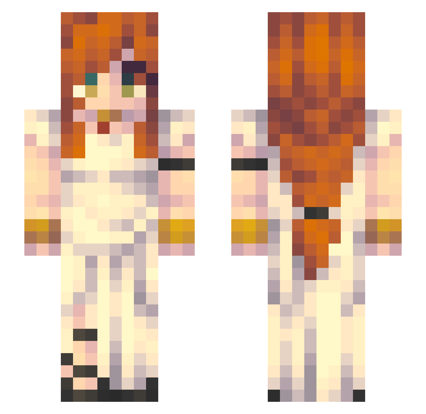 Saadouni Minecraft skin, front and back view