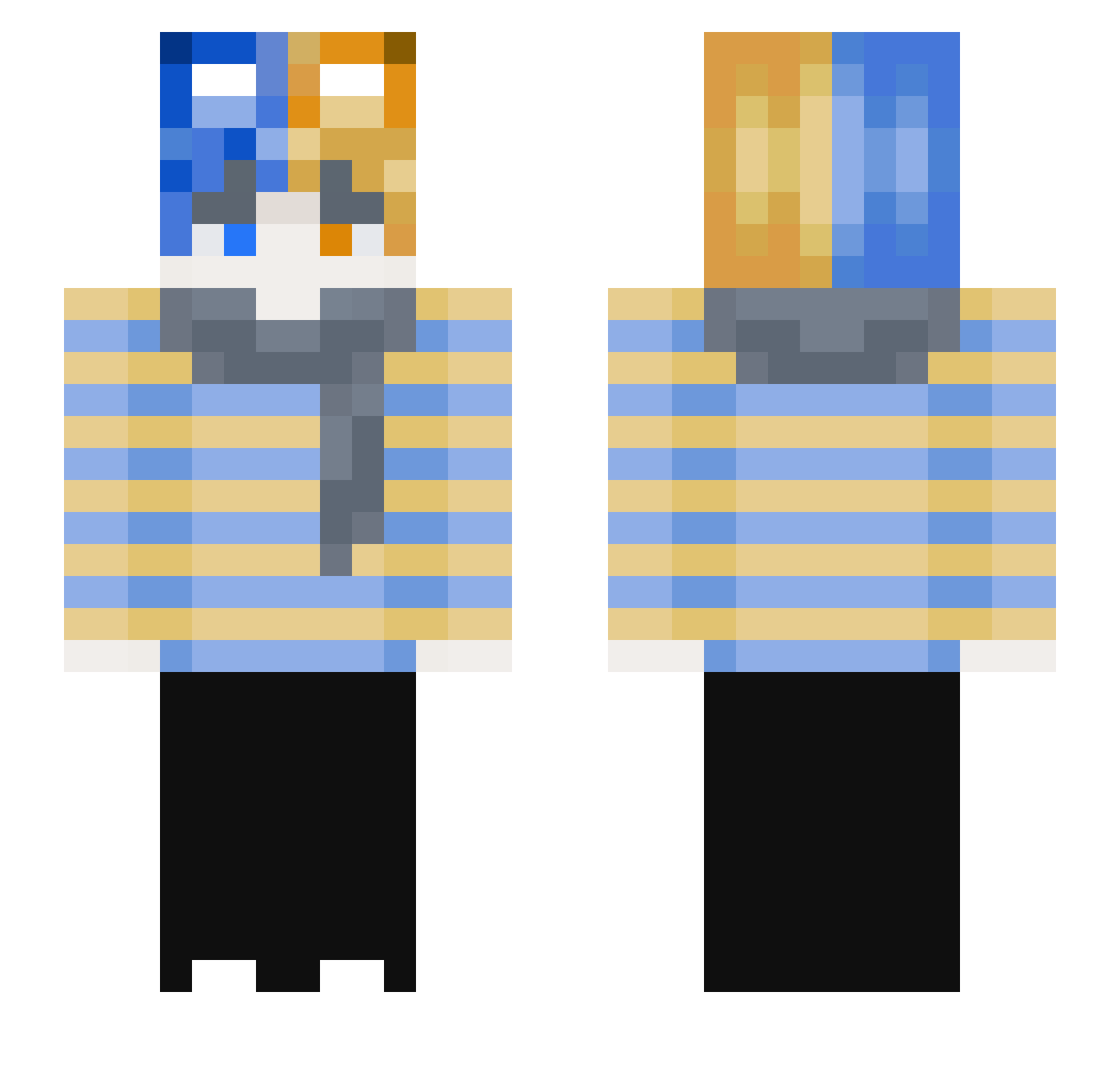 HanSaraMC Minecraft skin, front and back view