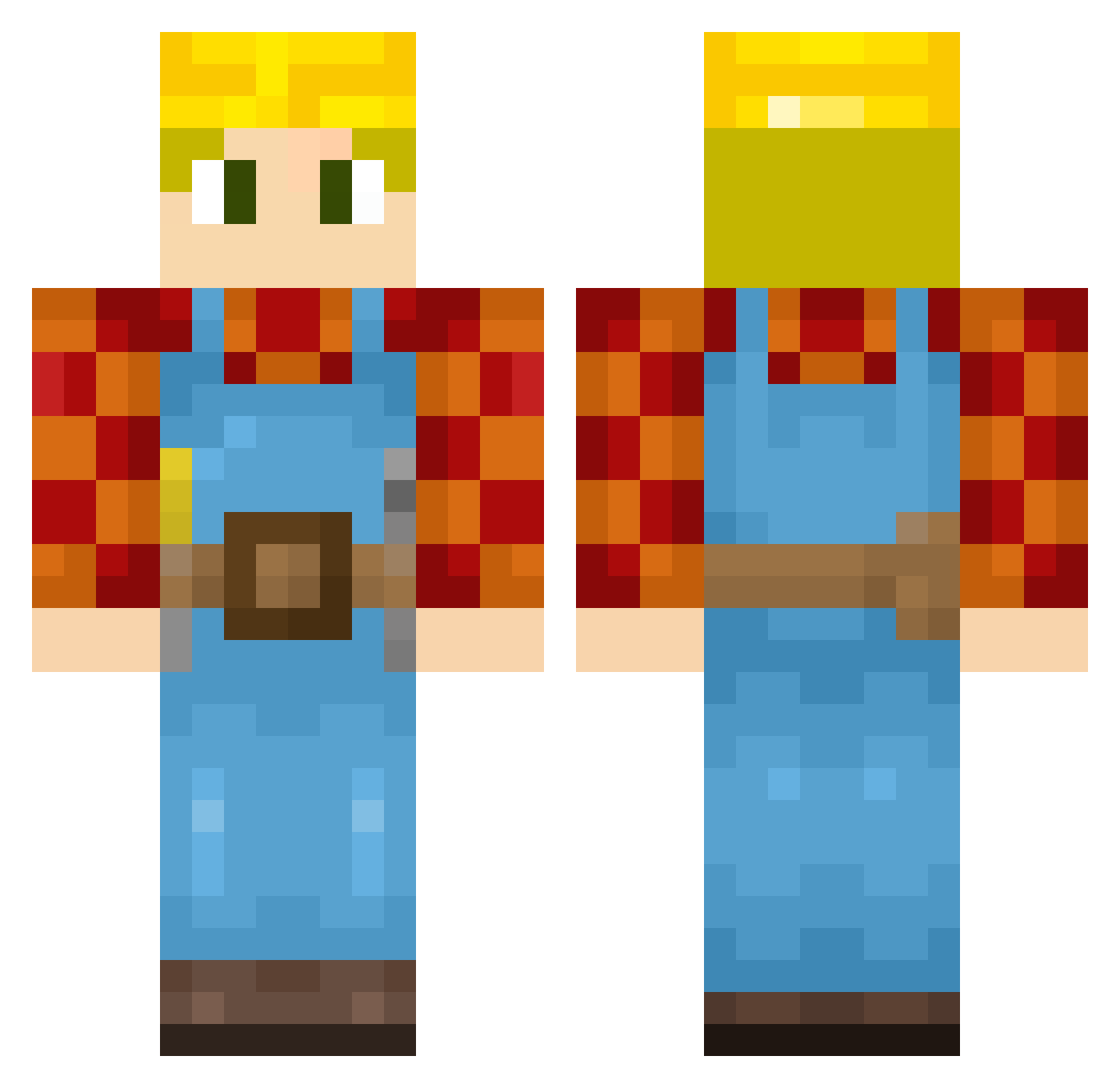Voidsen Minecraft skin, front and back view