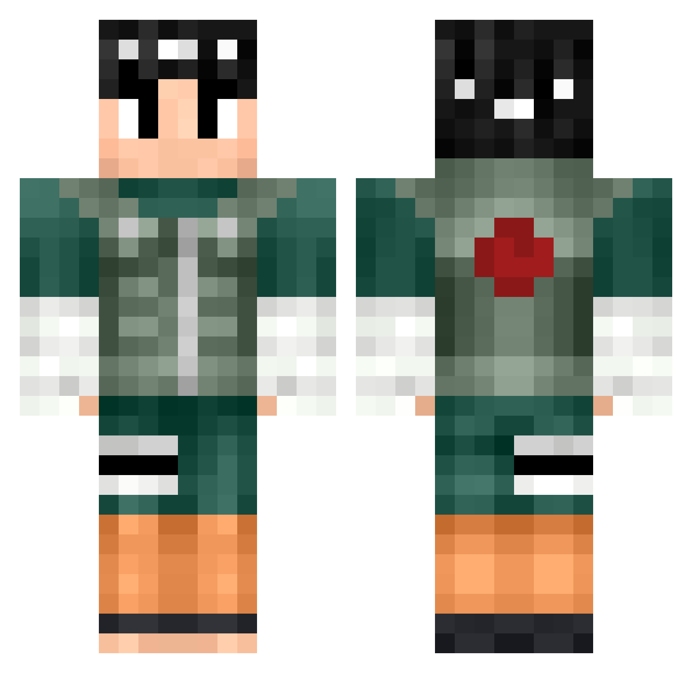 TheSaltyPierogi Minecraft skin, front and back view