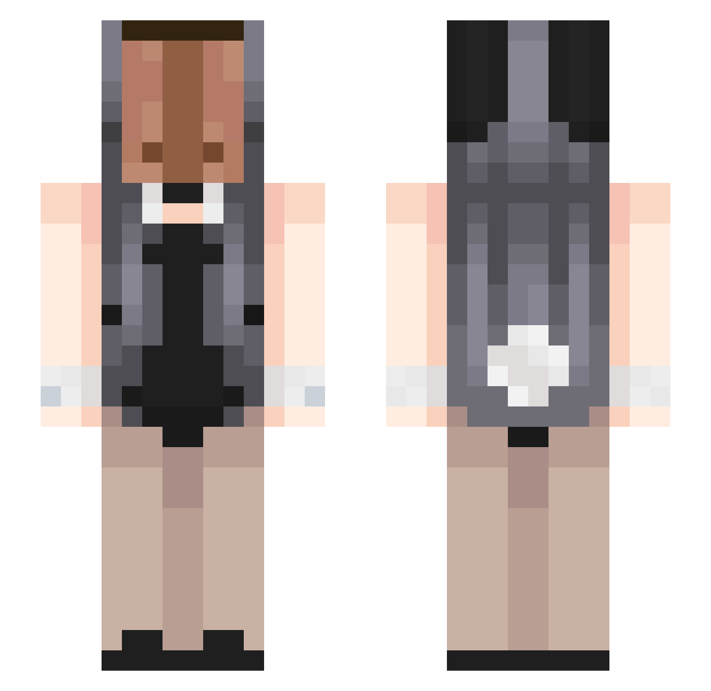 Fanboy44 Minecraft skin, front and back view