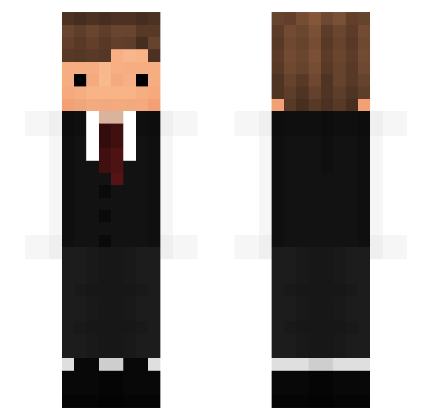 Ploxig Minecraft skin, front and back view