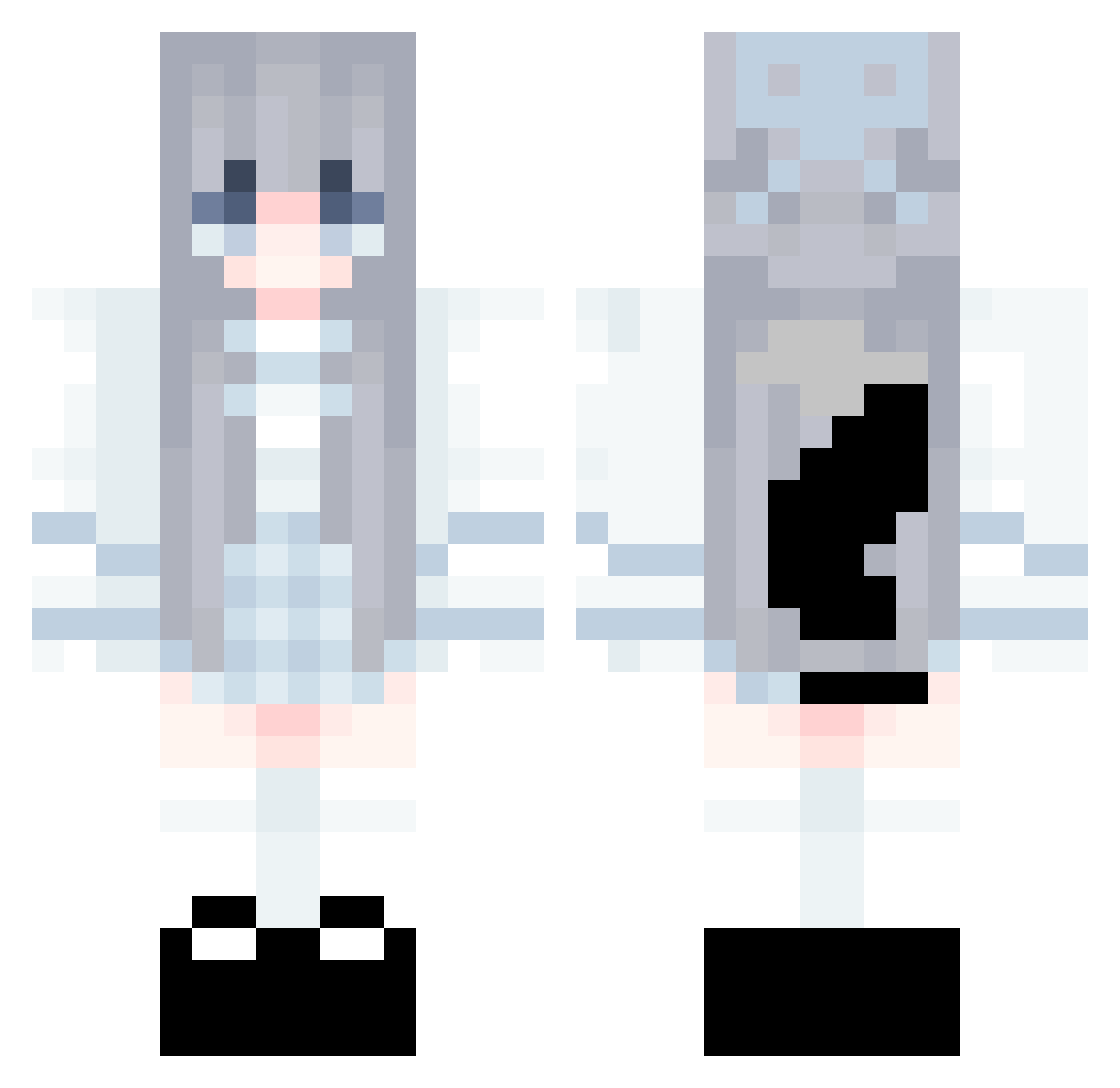 yamtam Minecraft skin, front and back view