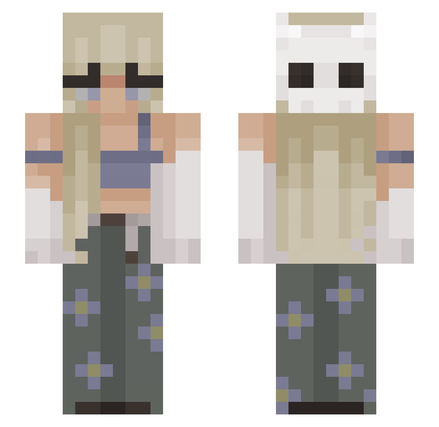 637C Minecraft skin, front and back view