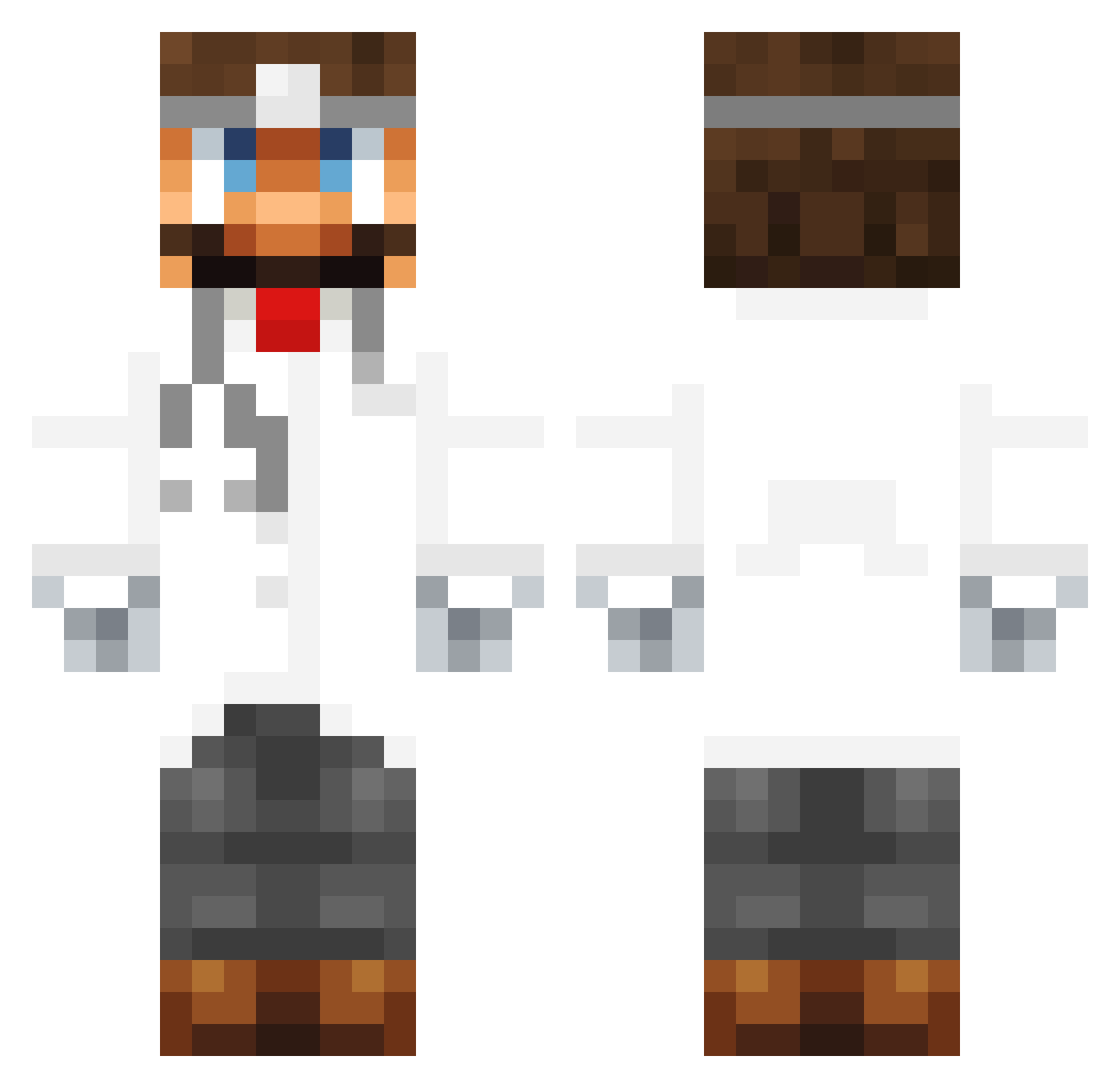 TqveZ Minecraft skin, front and back view